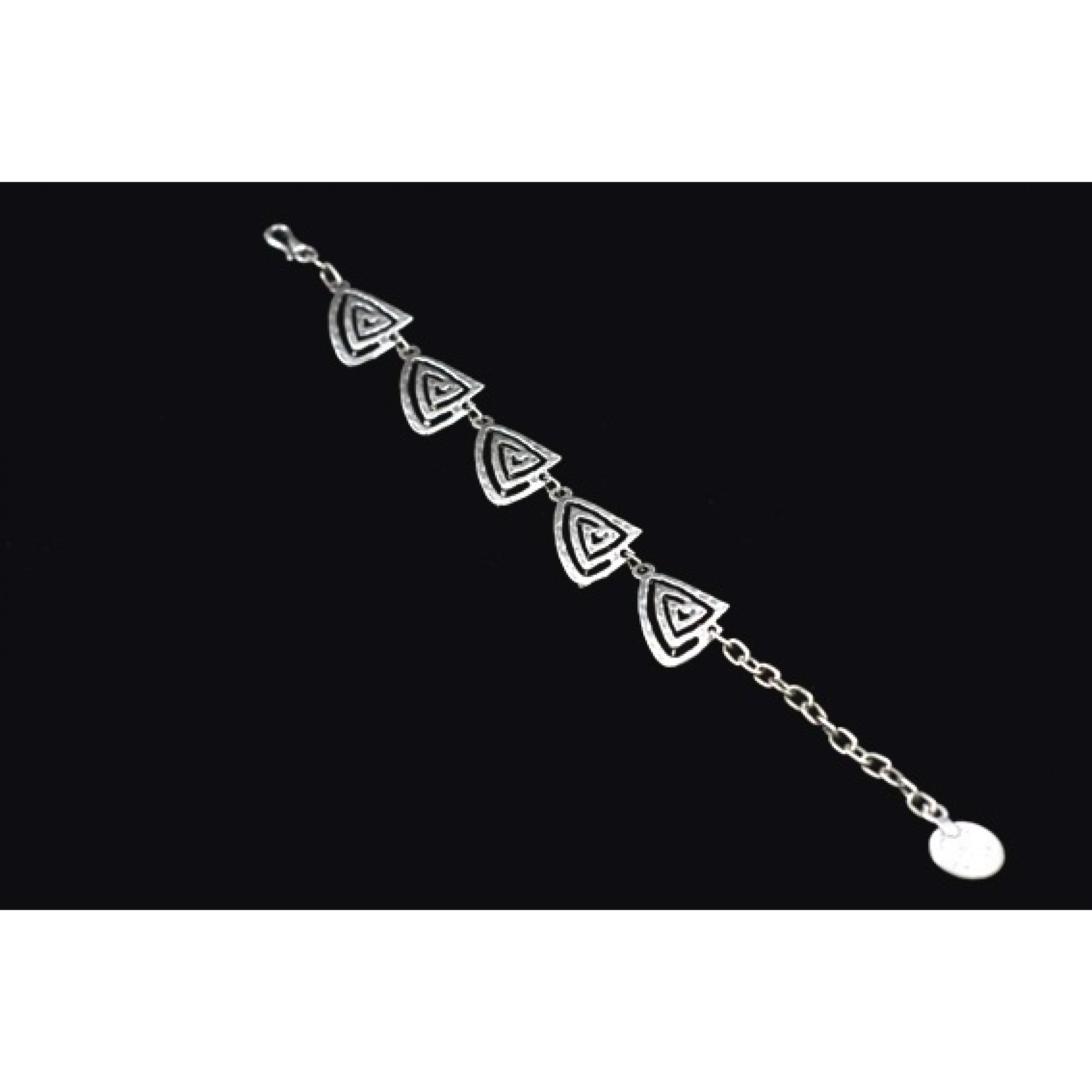 AB-007 - Silver Plated Zamac/Pewter Bracelet