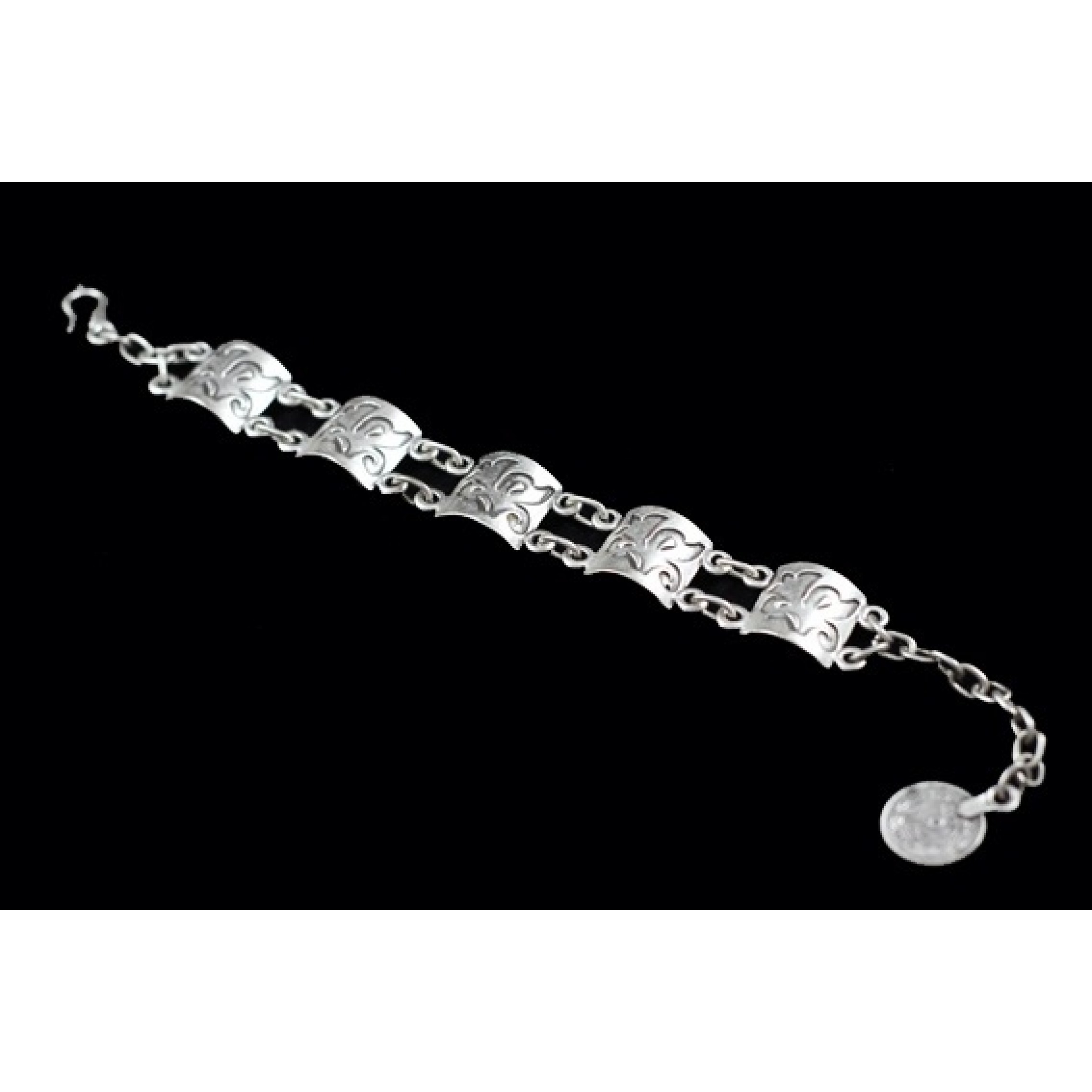 AB-010 - Silver Plated Zamac/Pewter Bracelet