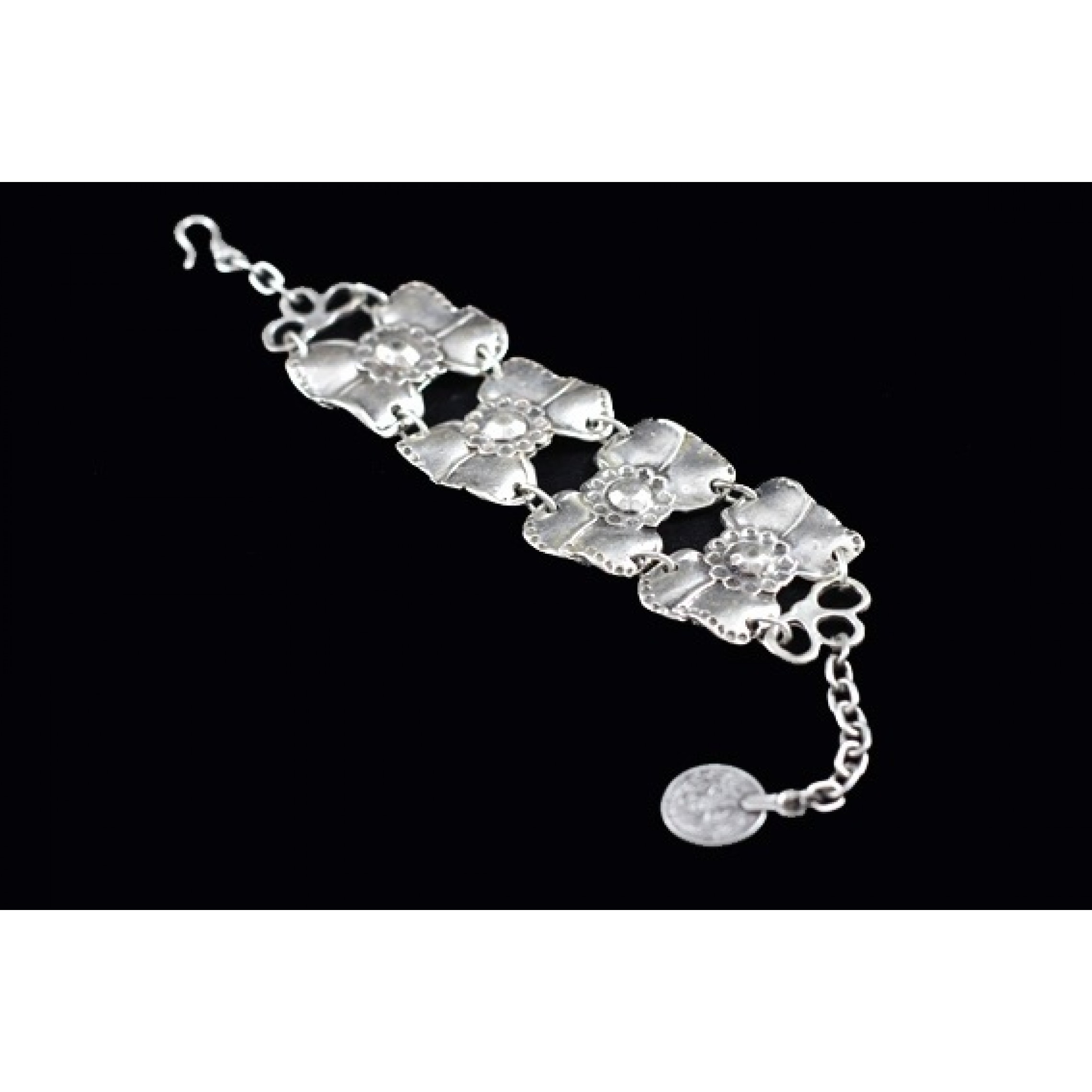 AB-011 - Silver Plated Zamac/Pewter Bracelet