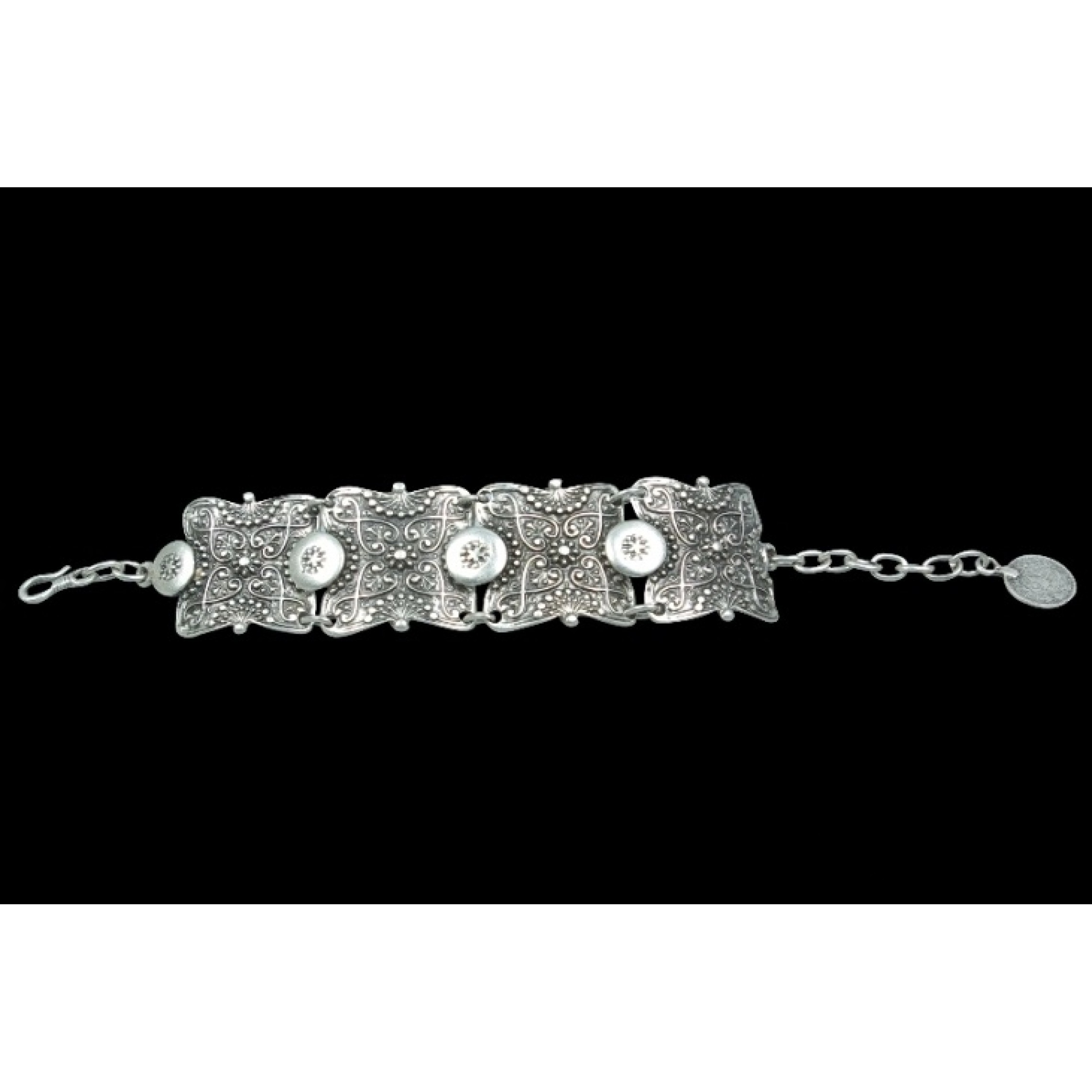 AB-095 - Silver Plated Zamac/Pewter Bracelet