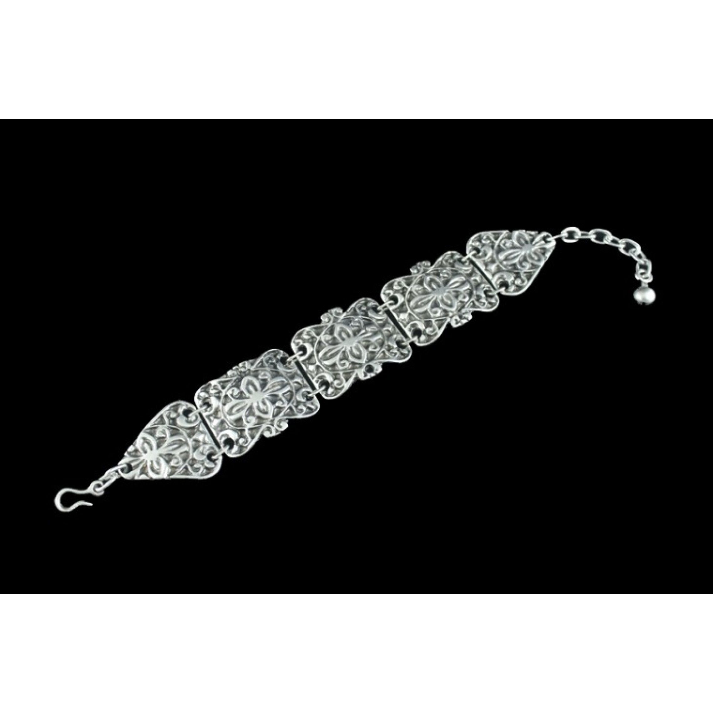 AB-098 - Silver Plated Zamac/Pewter Bracelet