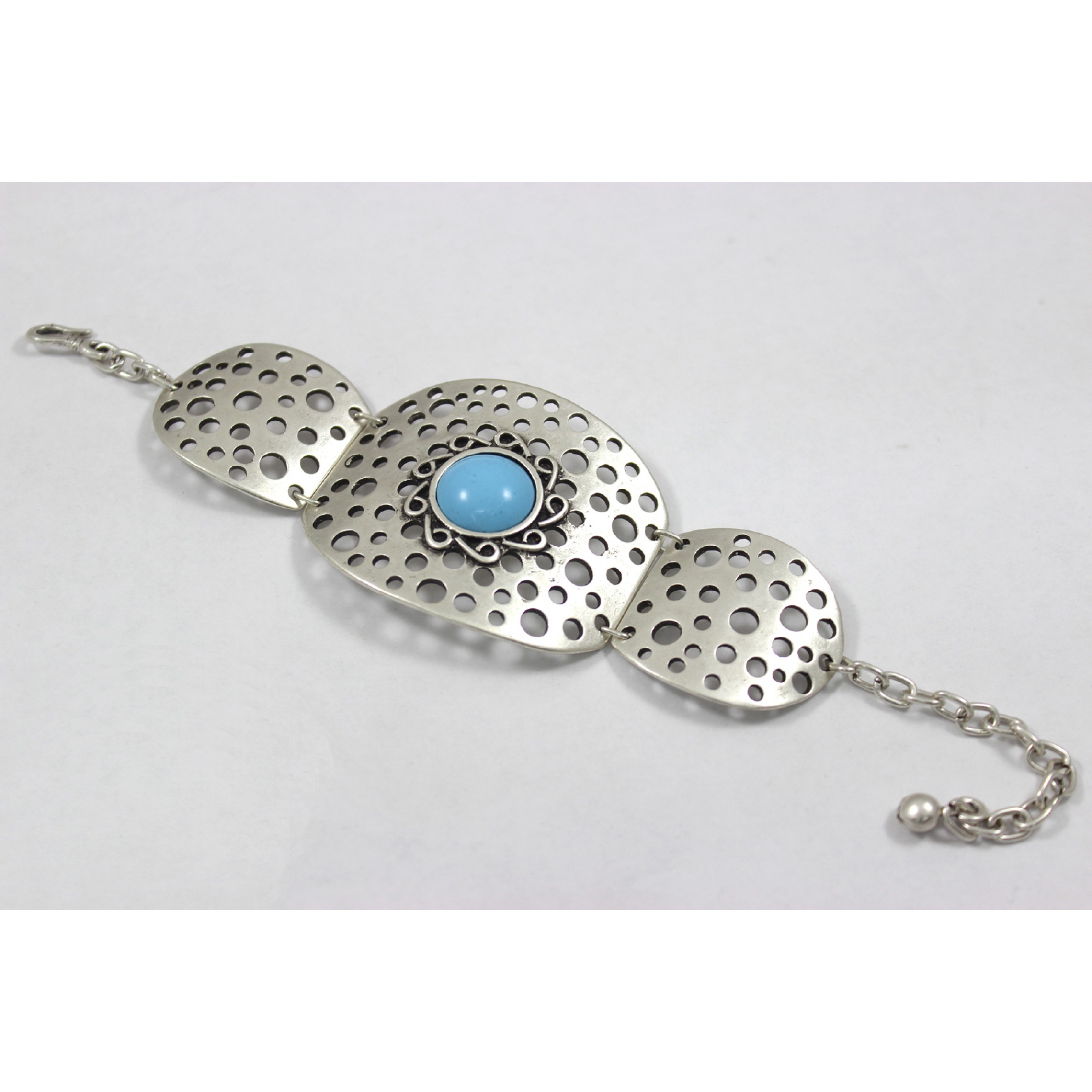 AB-226 - Silver Plated Zamac/Pewter Bracelet