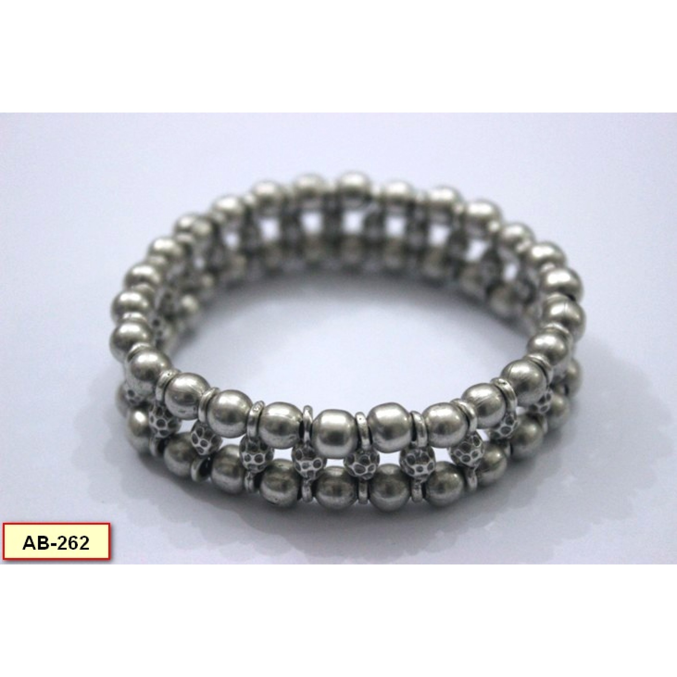 AB-262 - Silver Plated Zamac/Pewter Bracelet