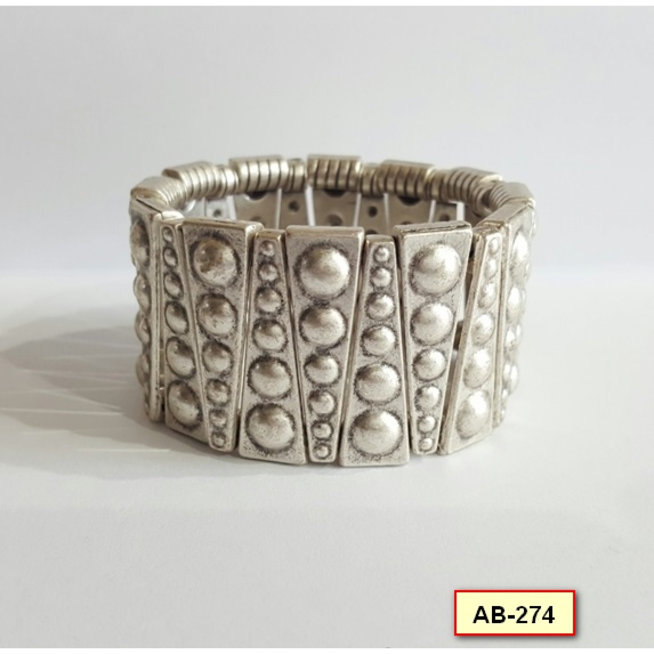 AB-274 - Silver Plated Zamac/Pewter Bracelet
