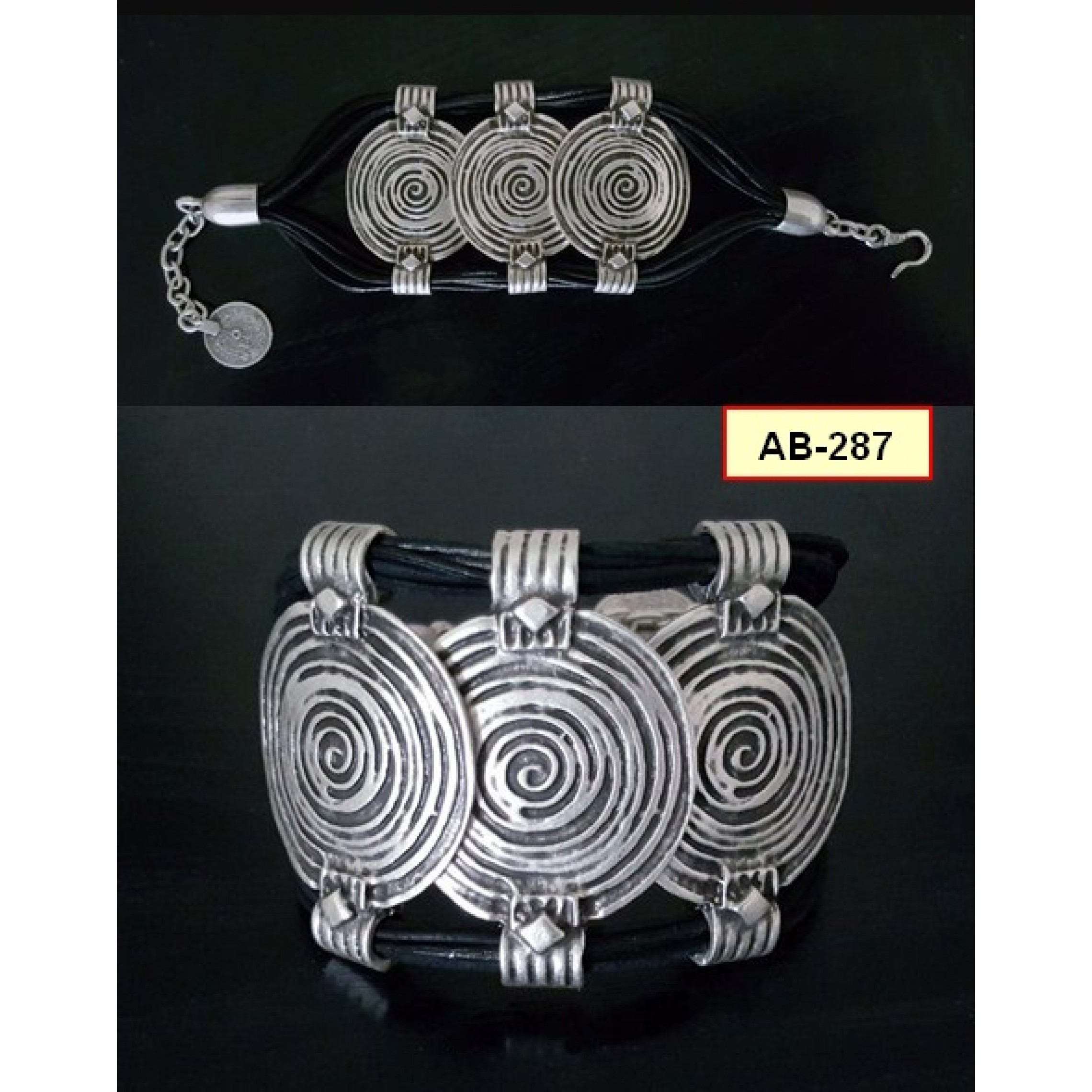 AB-287 - Silver Plated Zamac/Pewter Bracelet