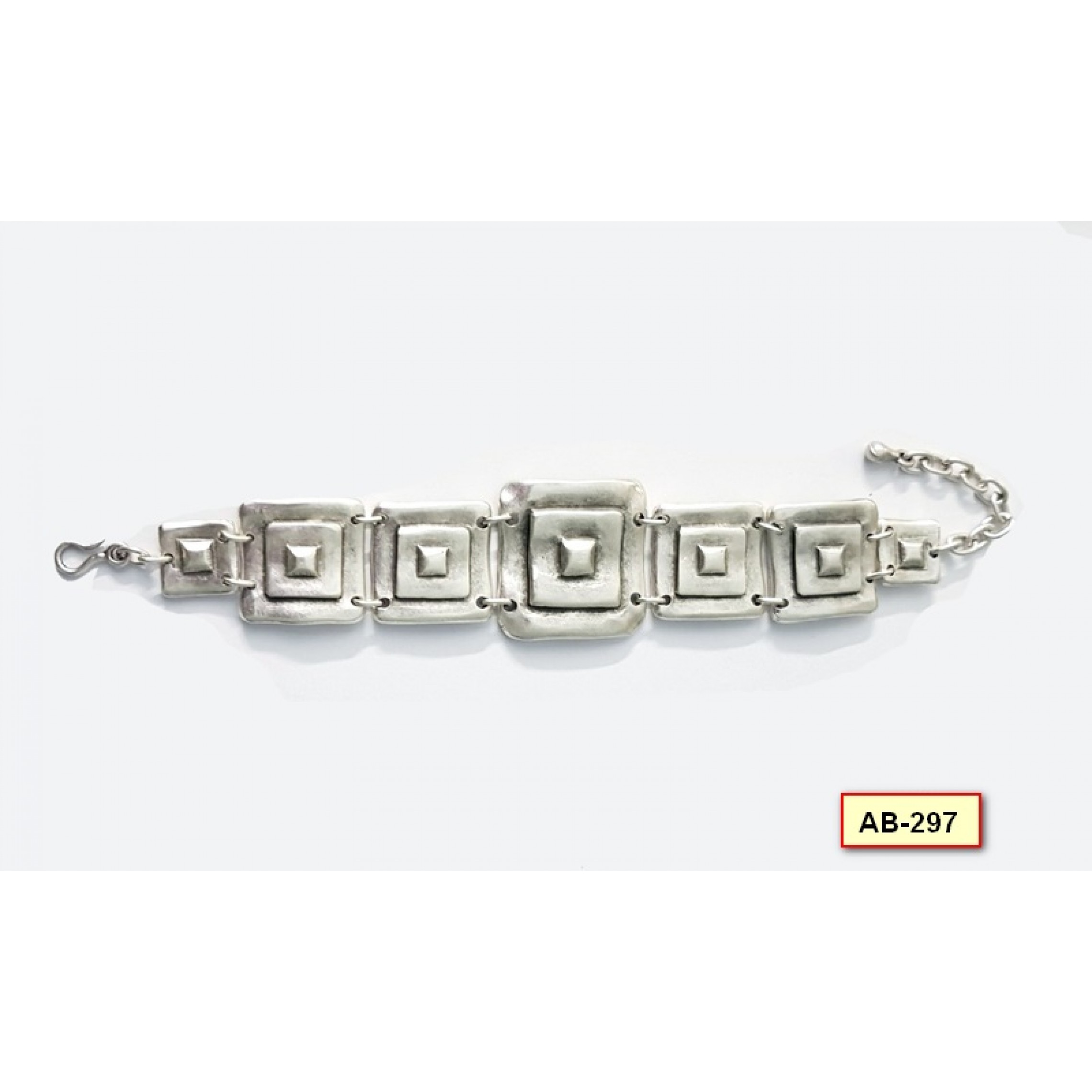 AB-297 - Silver Plated Zamac/Pewter Bracelet