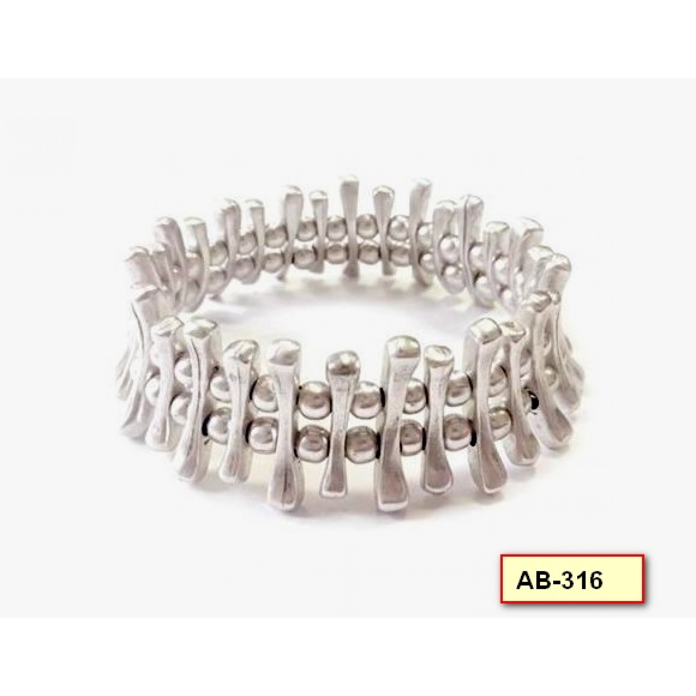 AB-316 - Silver Plated Zamac/Pewter Bracelet
