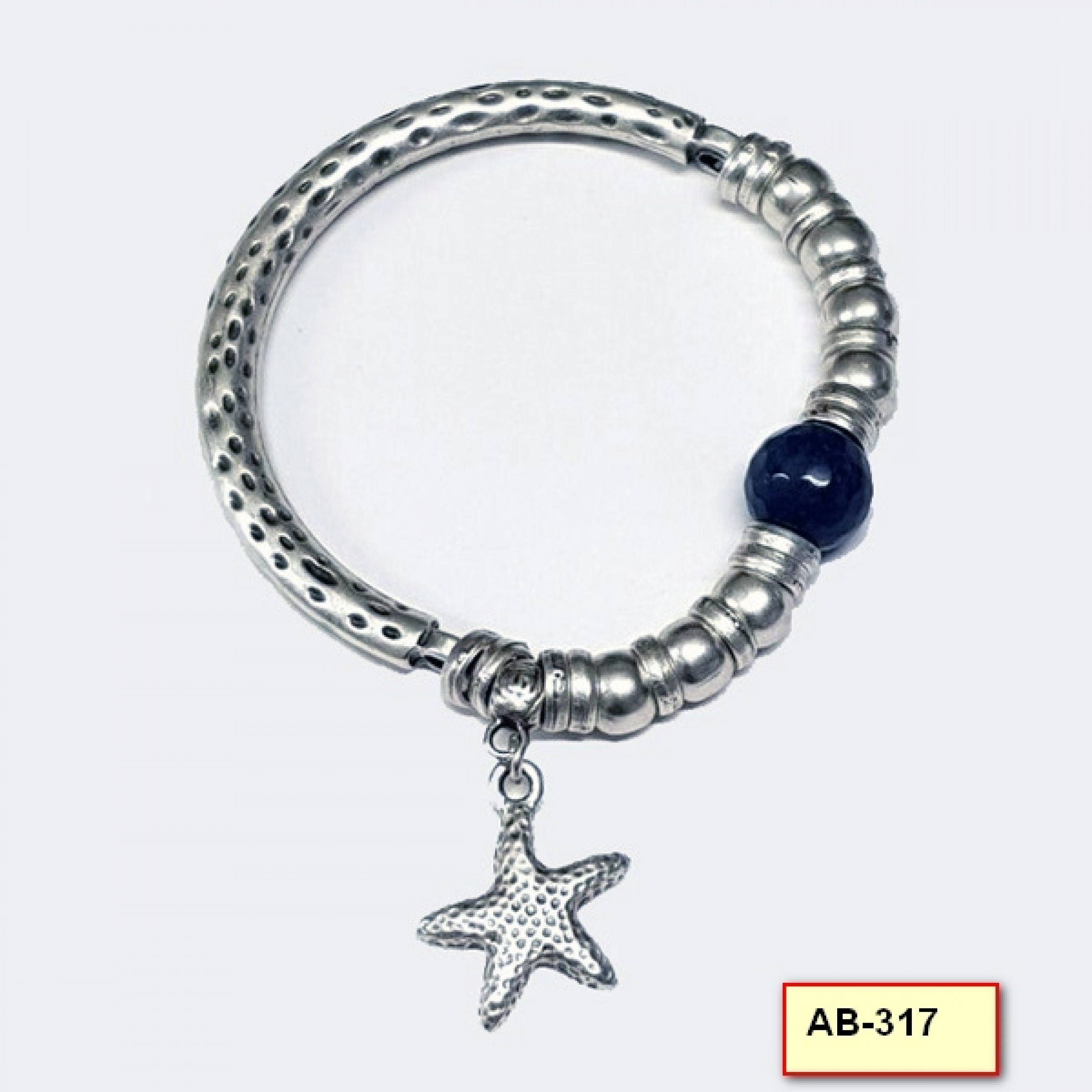AB-317 - Silver Plated Zamac/Pewter Bracelet