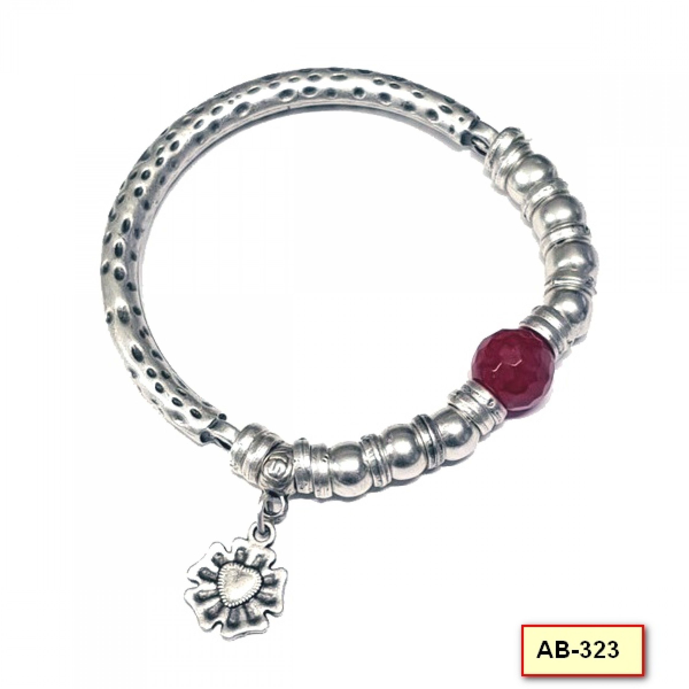 AB-323 - Silver Plated Zamac/Pewter Bracelet