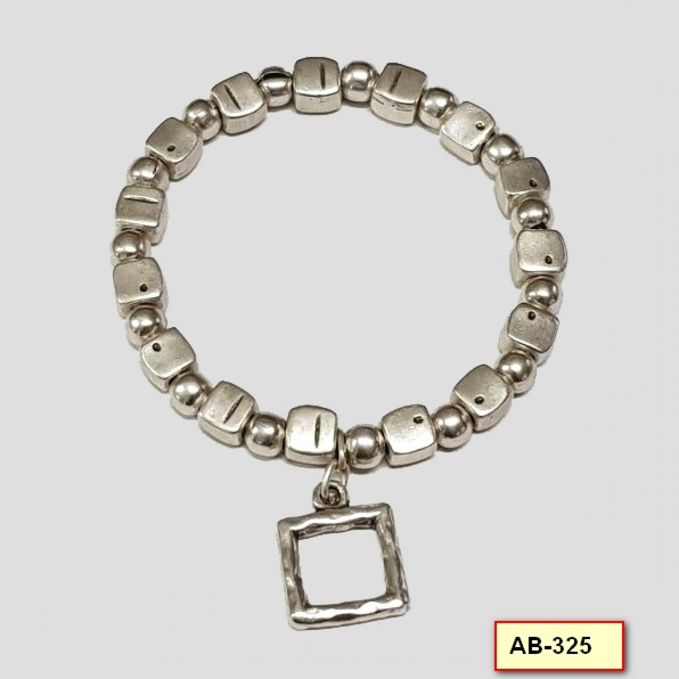 AB-325 - Silver Plated Zamac/Pewter Bracelet