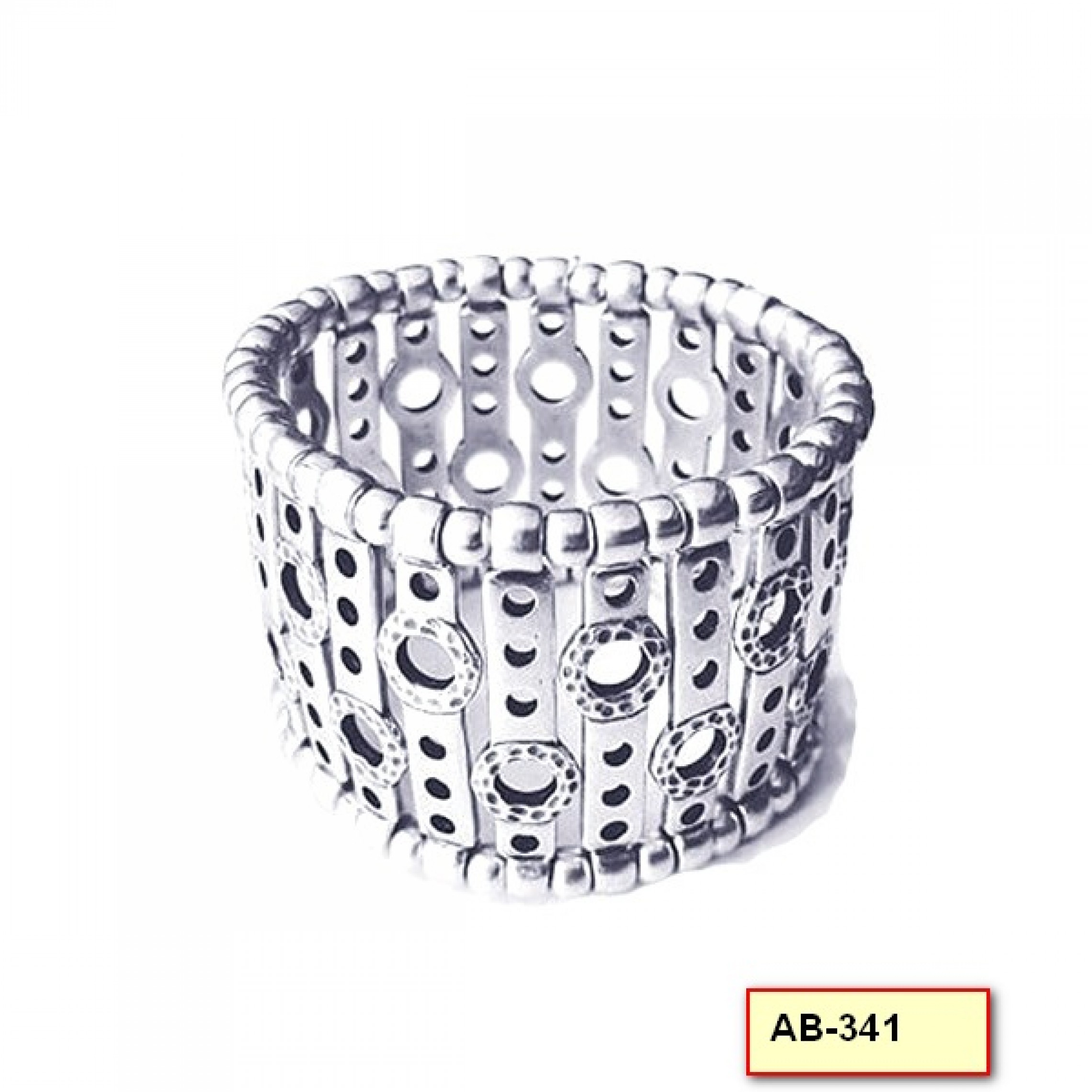 AB-341 - Silver Plated Zamac/Pewter Bracelet