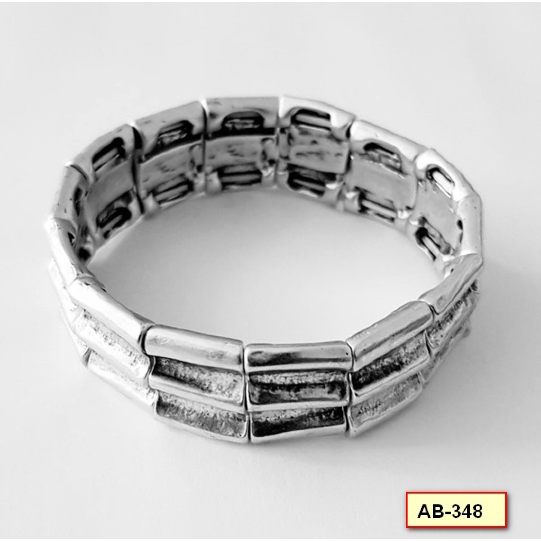 AB-348 - Silver Plated Zamac/Pewter Bracelet