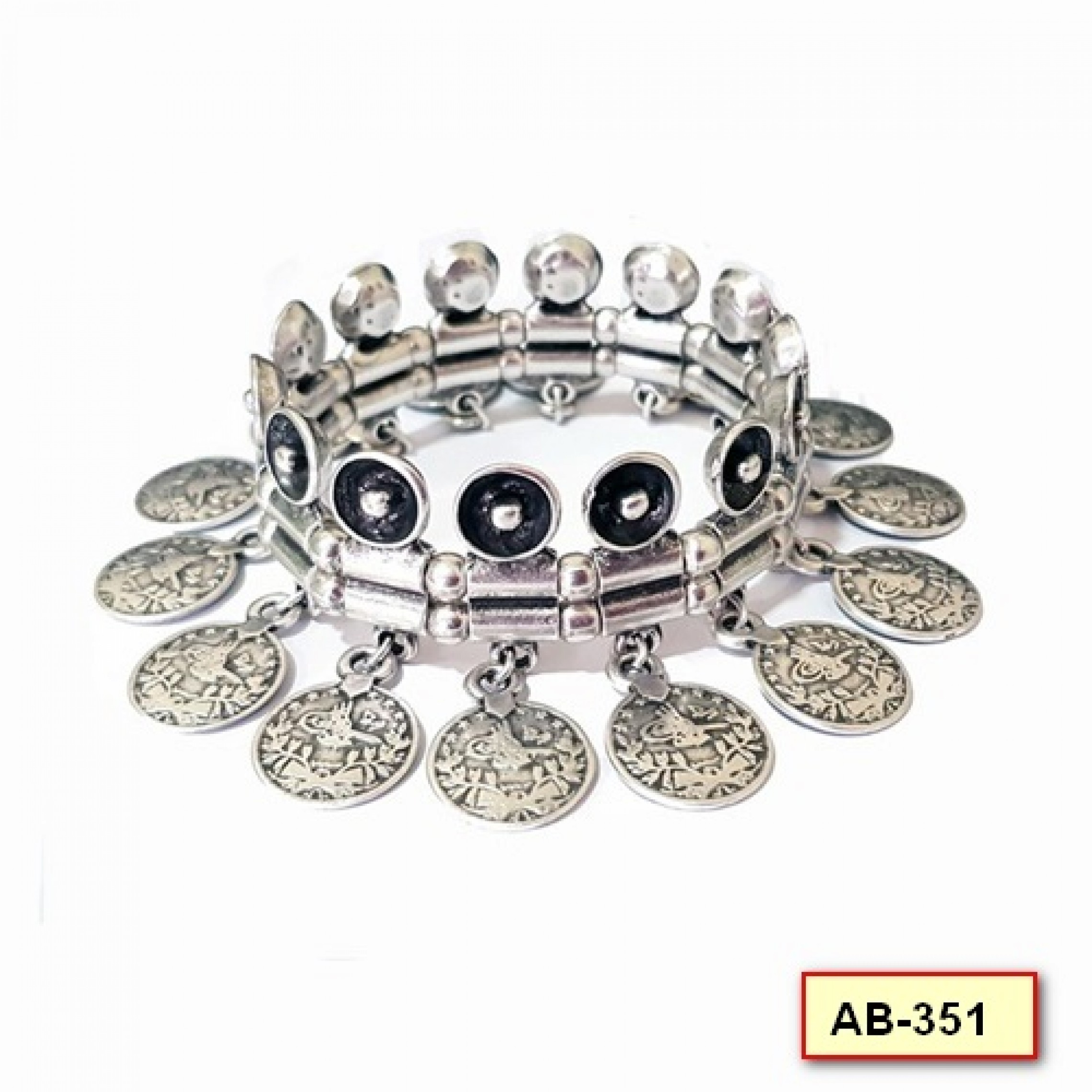 AB-351 - Silver Plated Zamac/Pewter Bracelet
