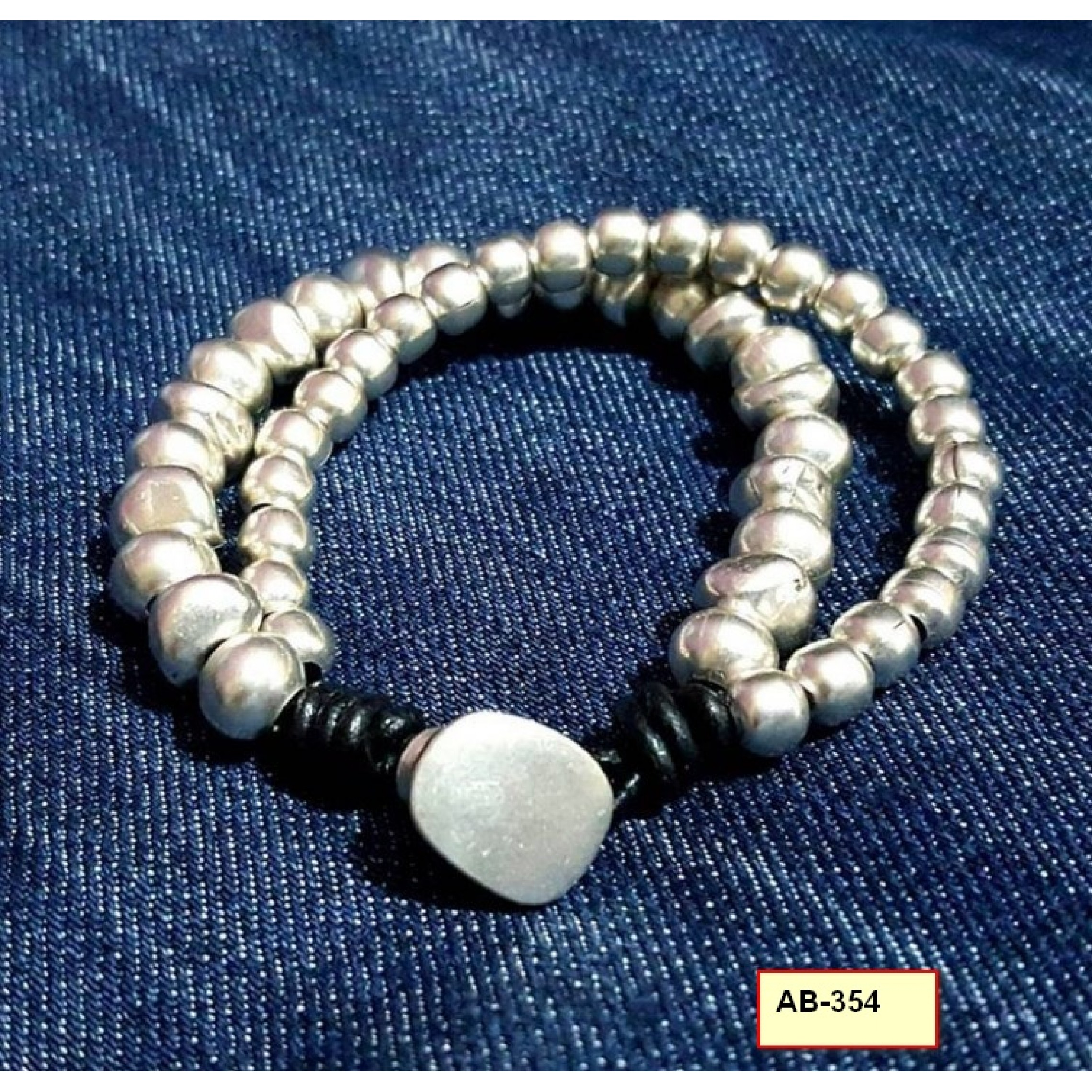 AB-354 - Silver Plated Zamac/Pewter Bracelet