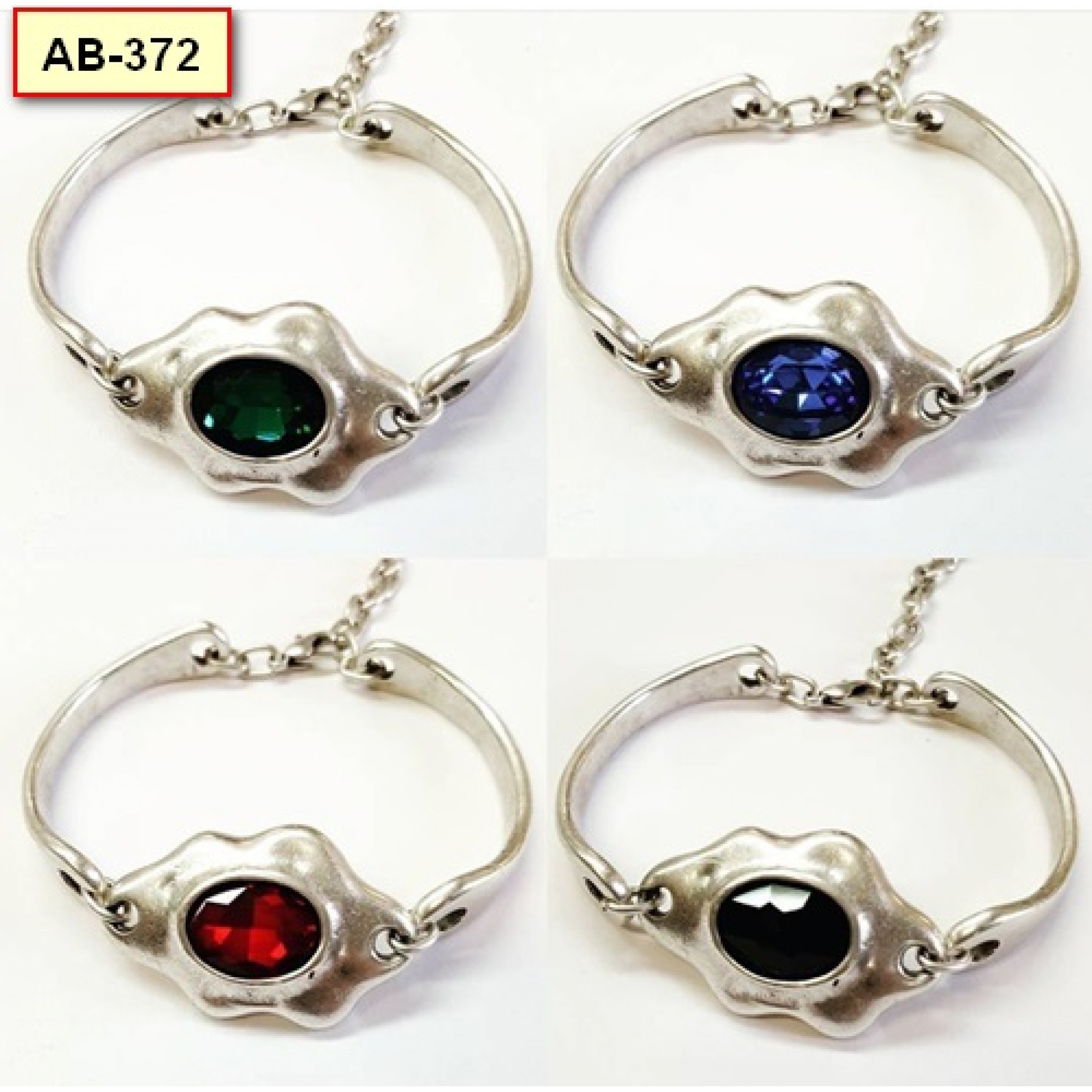 AB-372 - Silver Plated Zamac/Pewter Bracelet