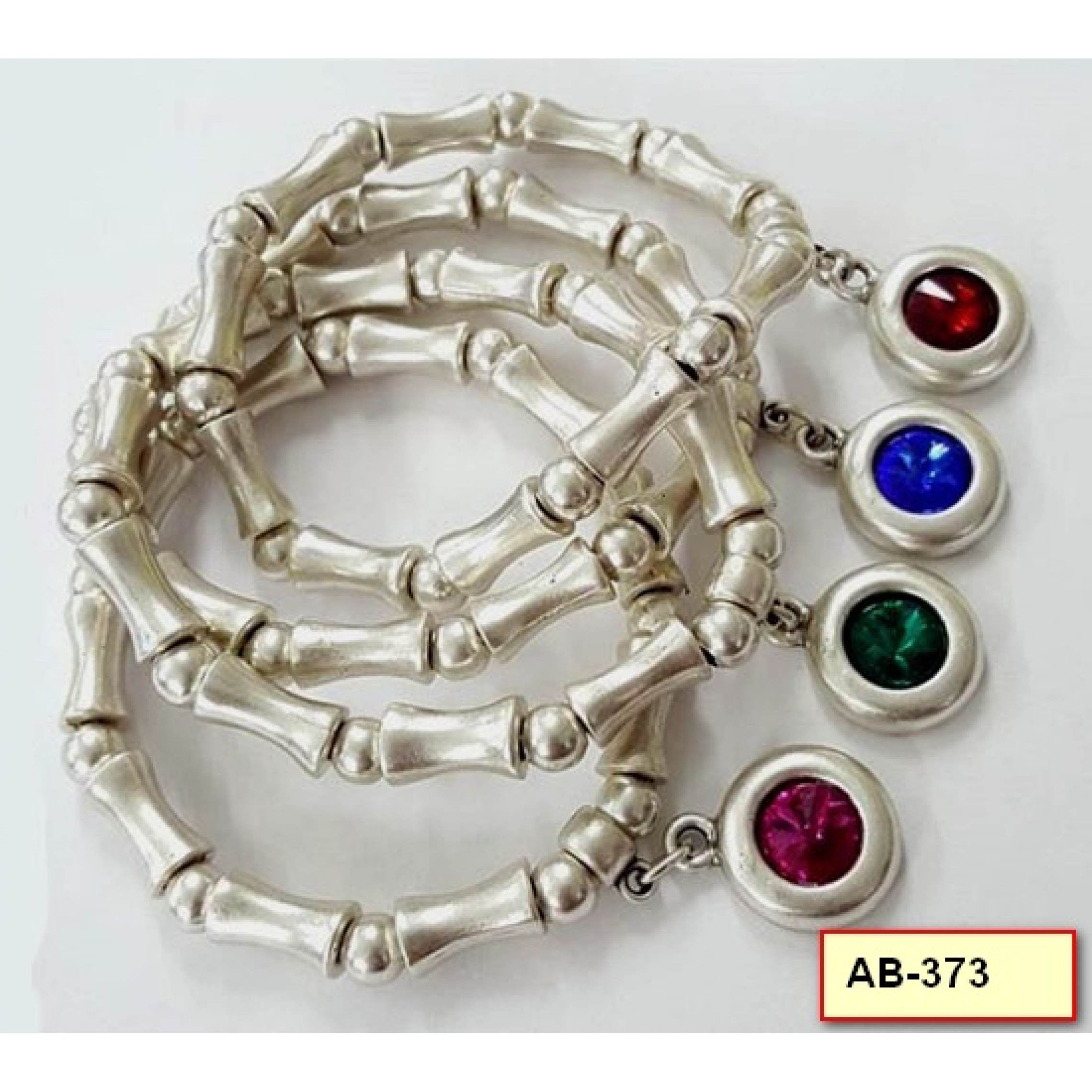 AB-373 - Silver Plated Zamac/Pewter Bracelet