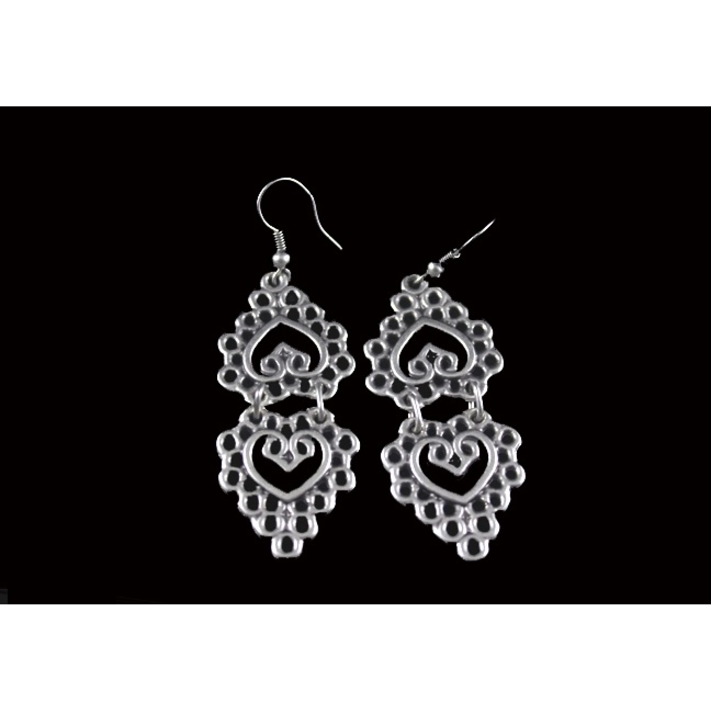 AE-022 - Silver Plated Zamac/Pewter Earrings