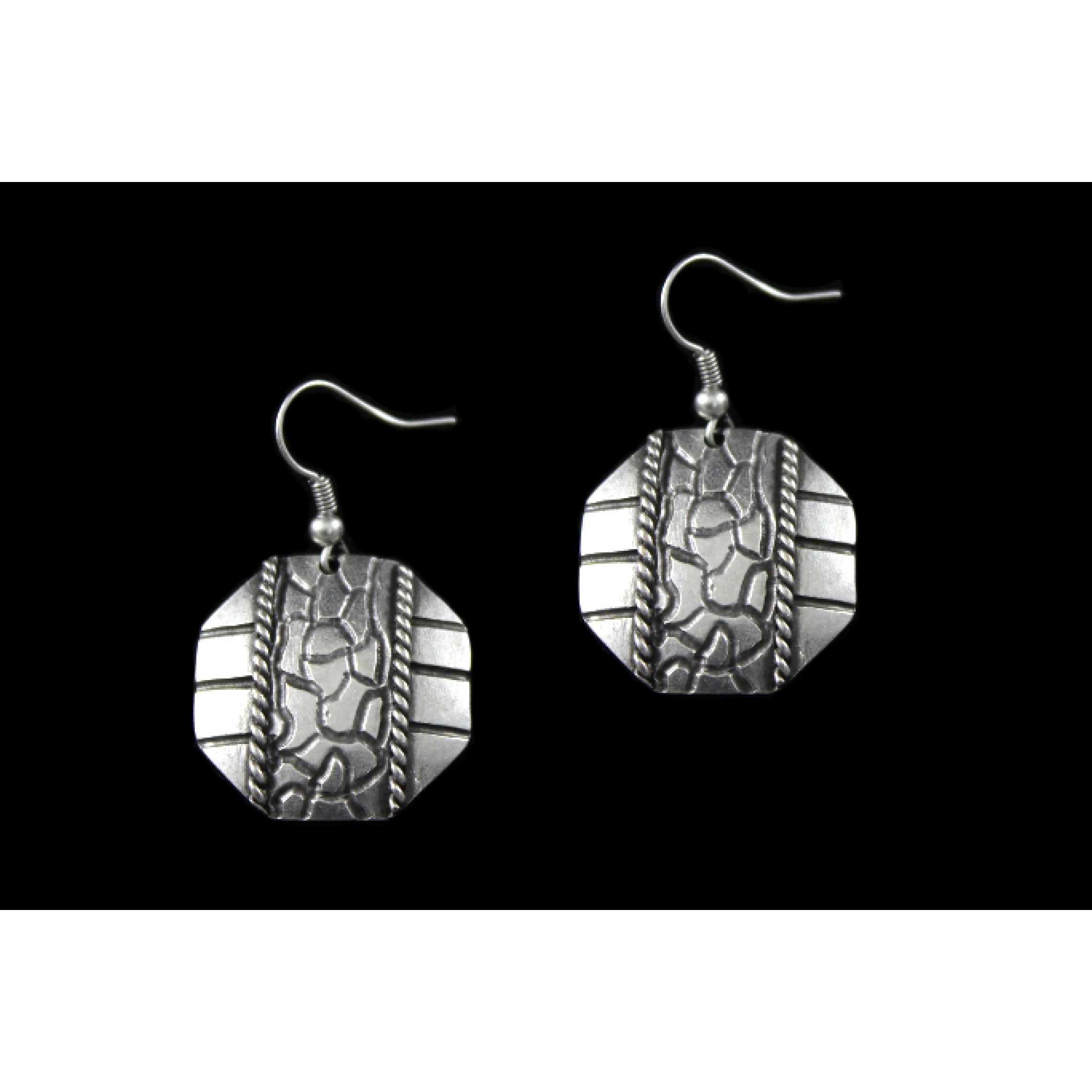 AE-028 - Silver Plated Zamac/Pewter Earrings