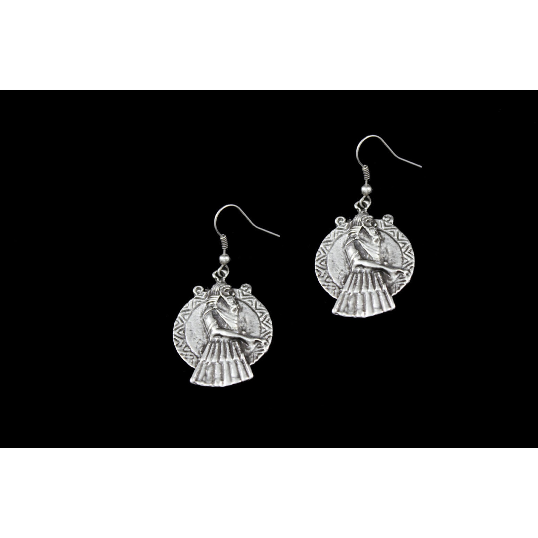 AE-153 - Silver Plated Zamac/Pewter Earrings
