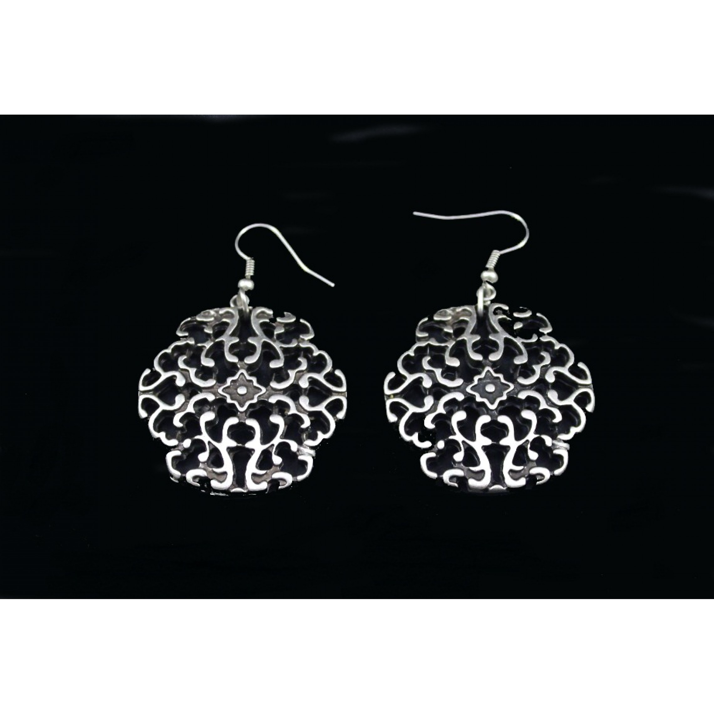 AE-222 - Silver Plated Zamac/Pewter Earrings