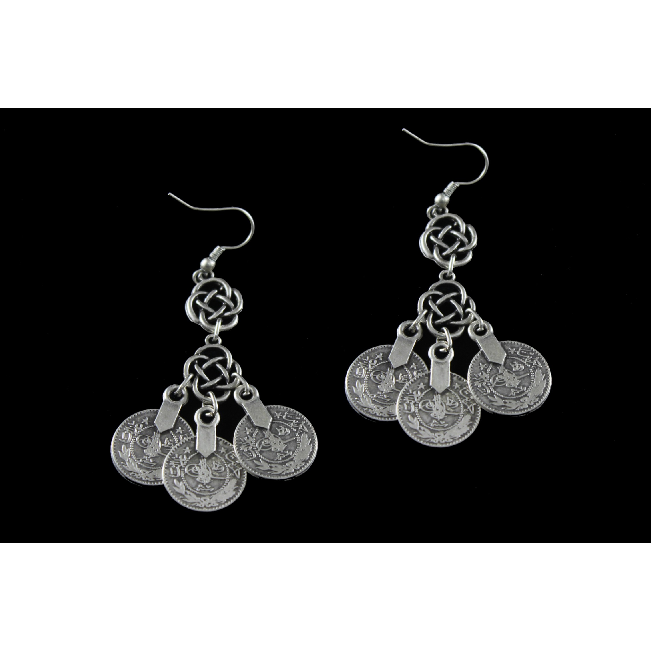 AE-274 - Silver Plated Zamac/Pewter Earrings