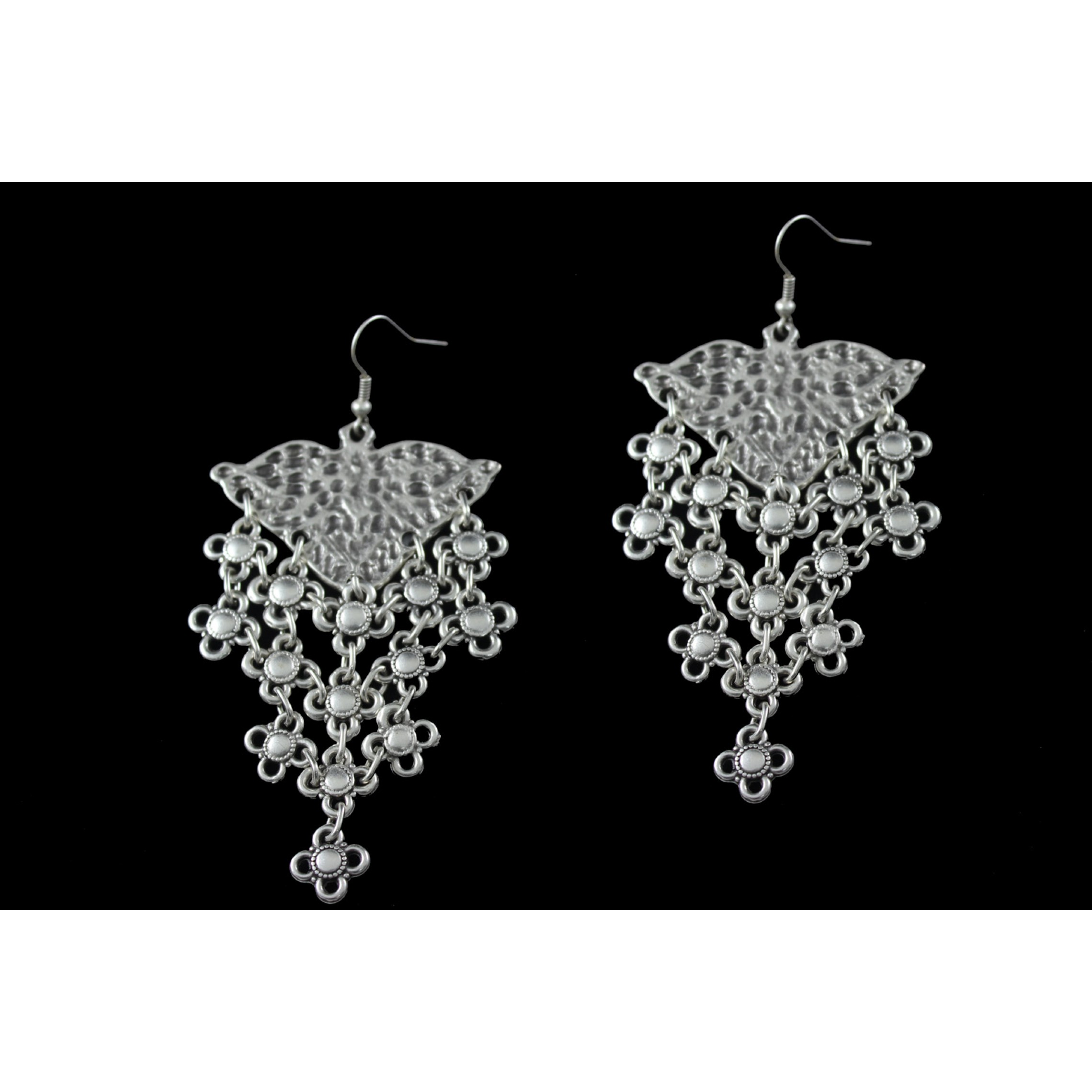 AE-276 - Silver Plated Zamac/Pewter Earrings
