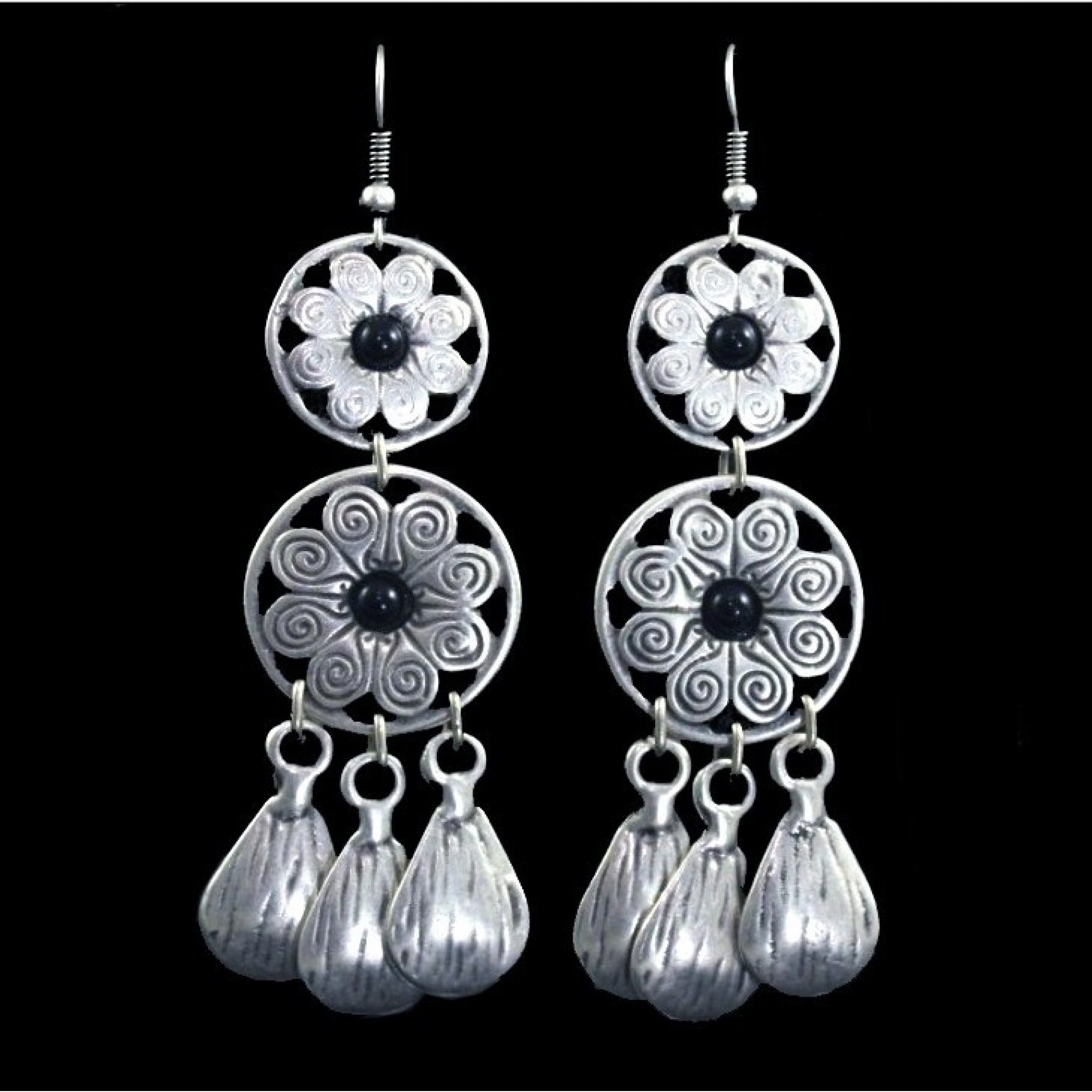 AE-336 - Silver Plated Zamac/Pewter Earrings