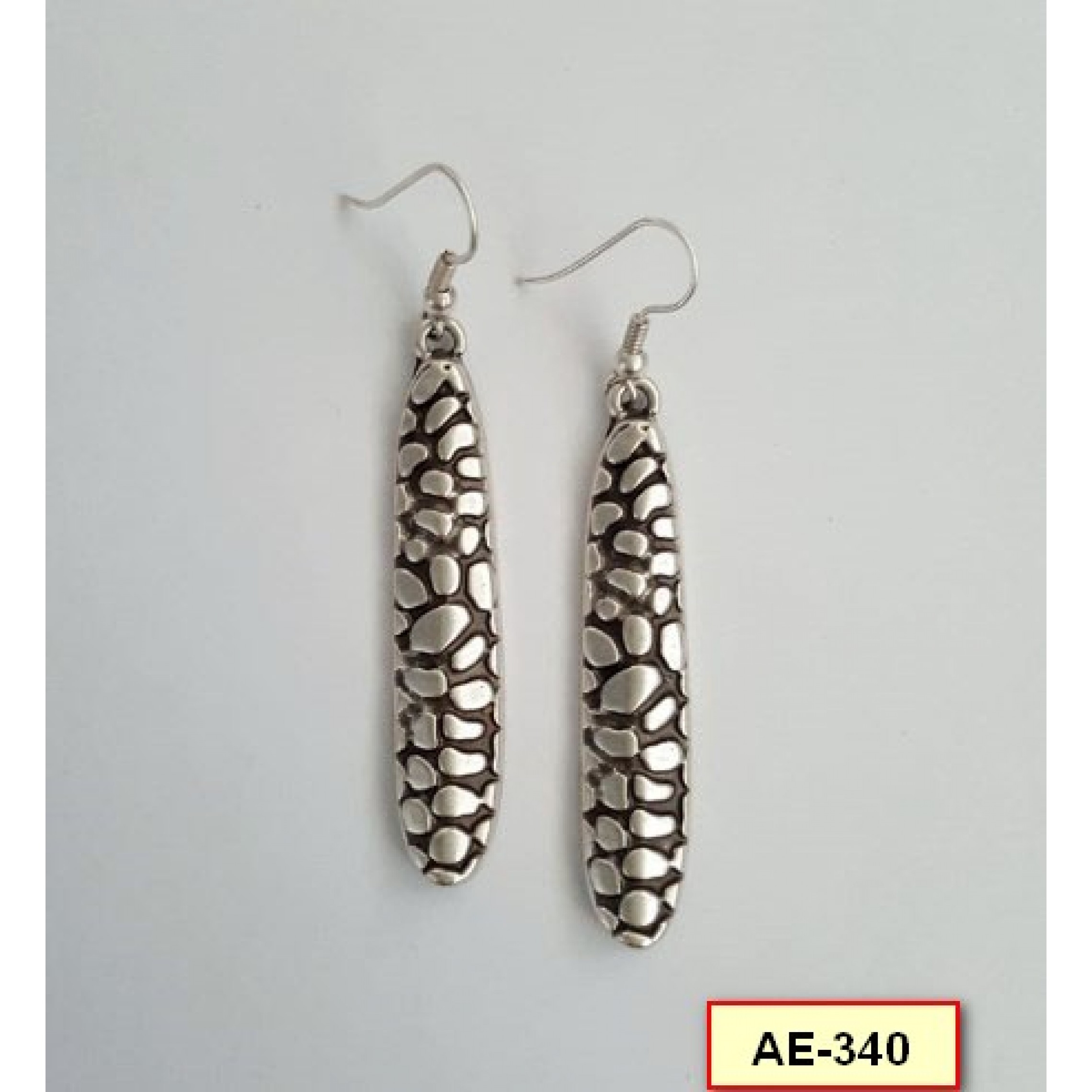 AE-340 - Silver Plated Zamac/Pewter Earrings