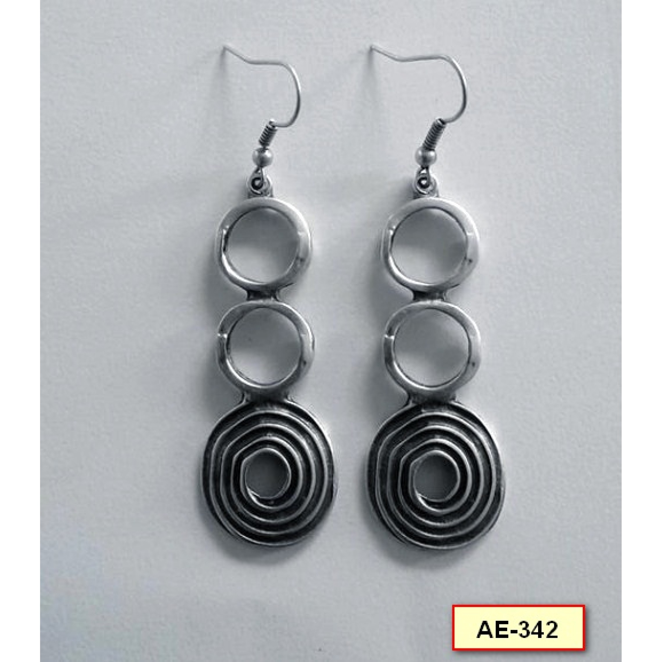 AE-342 - Silver Plated Zamac/Pewter Earrings