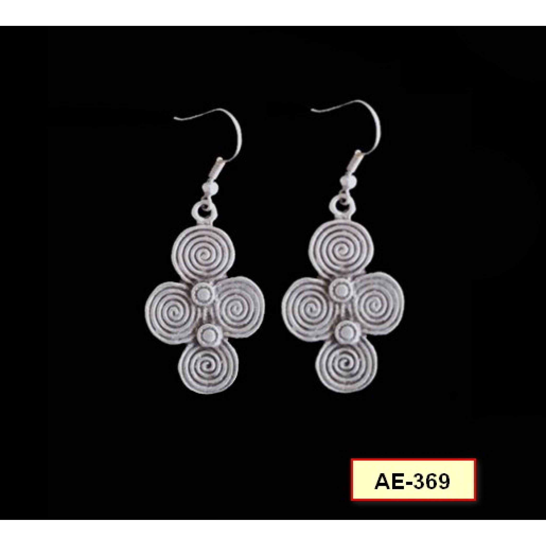 AE-369 - Silver Plated Zamac/Pewter Earrings