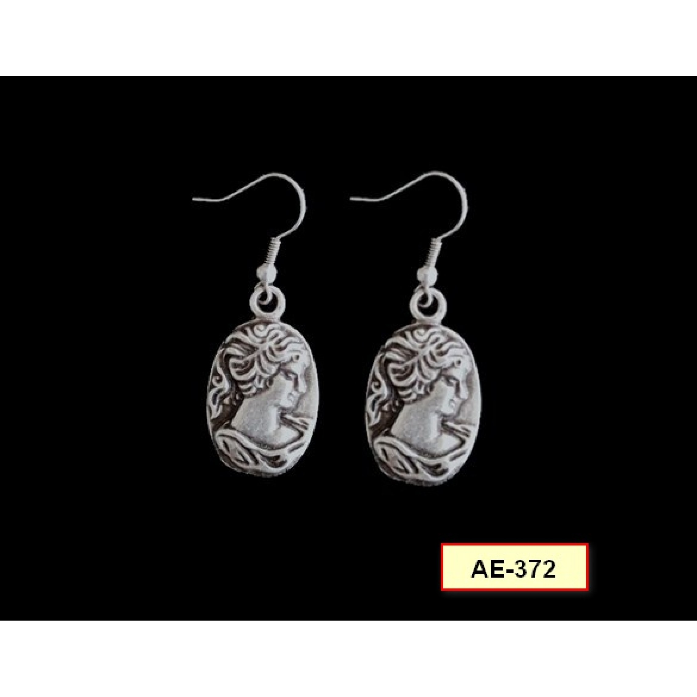 AE-372 - Silver Plated Zamac/Pewter Earrings