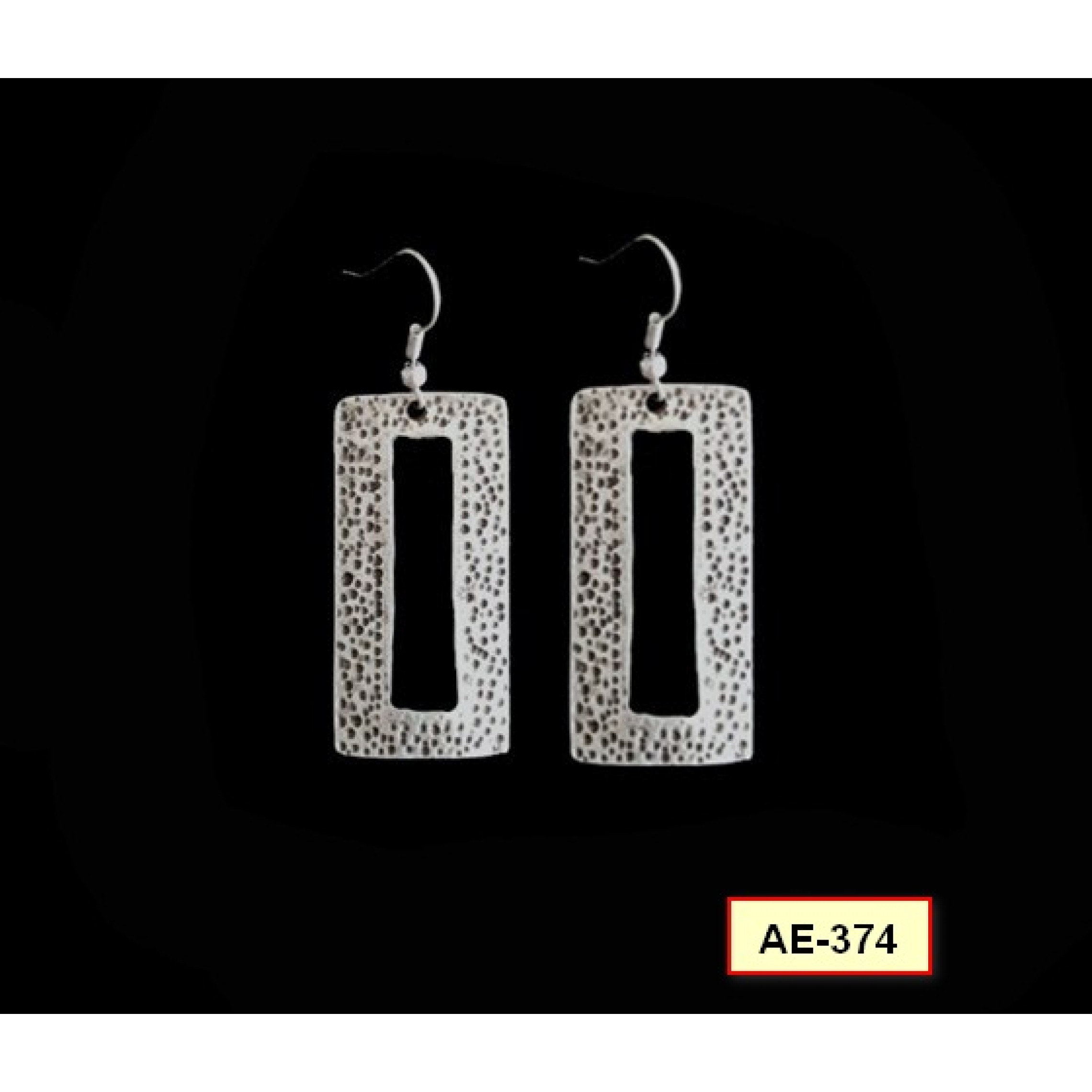 AE-374 - Silver Plated Zamac/Pewter Earrings