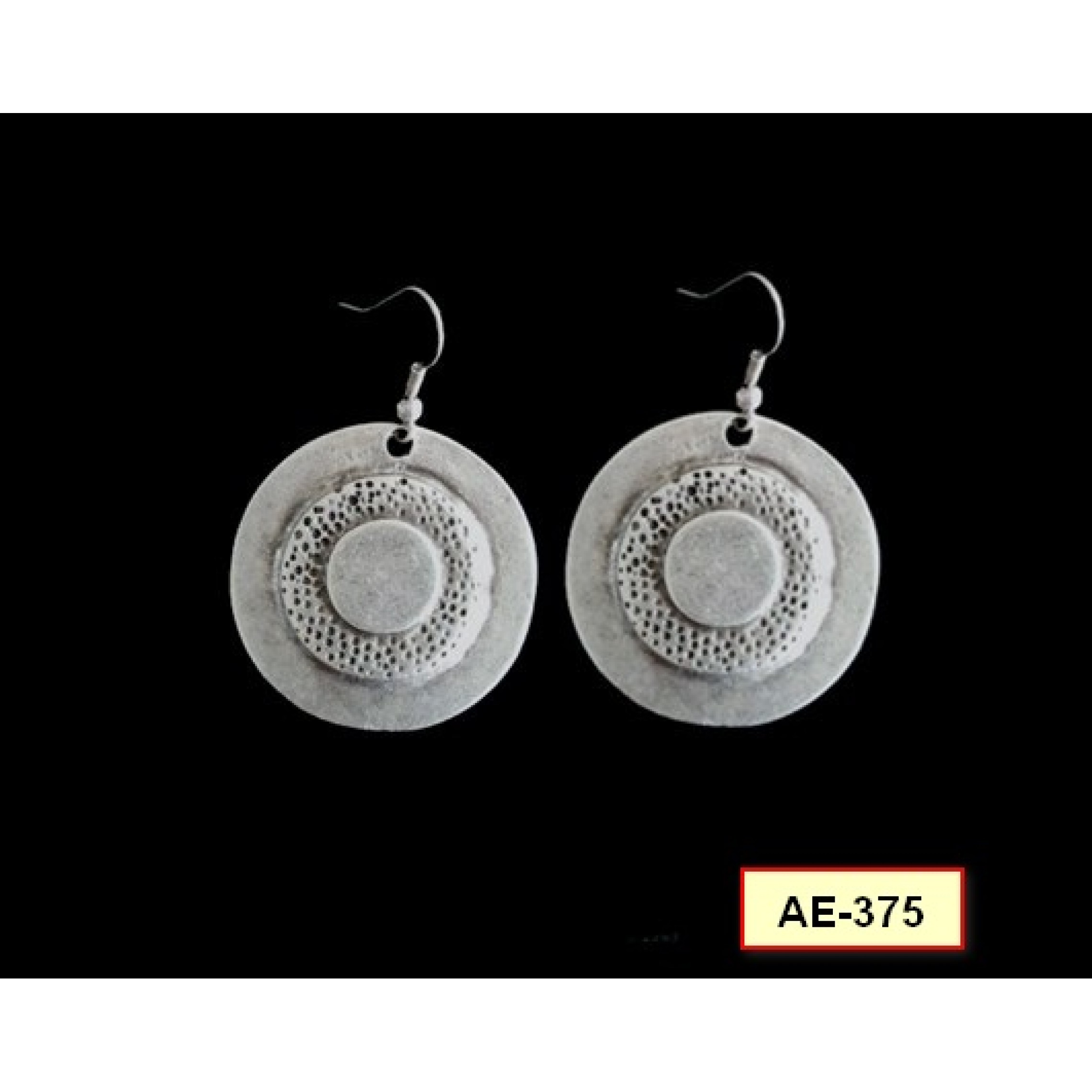 AE-375 - Silver Plated Zamac/Pewter Earrings