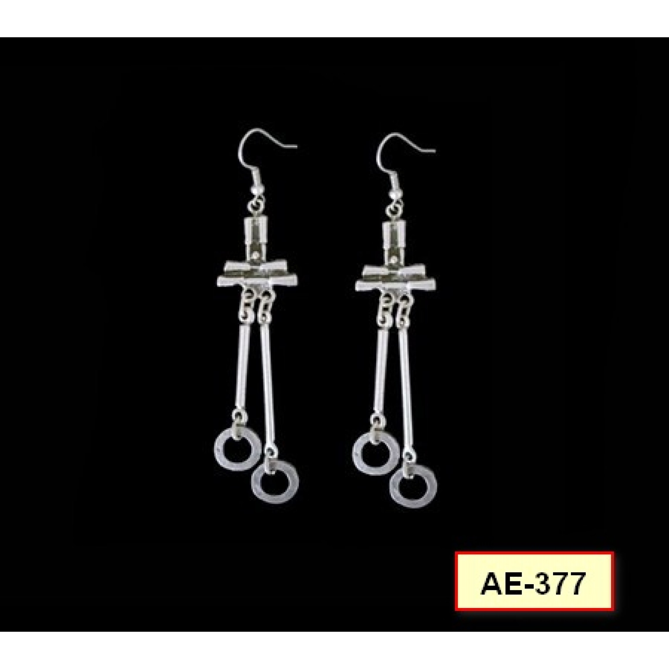 AE-377 - Silver Plated Zamac/Pewter Earrings
