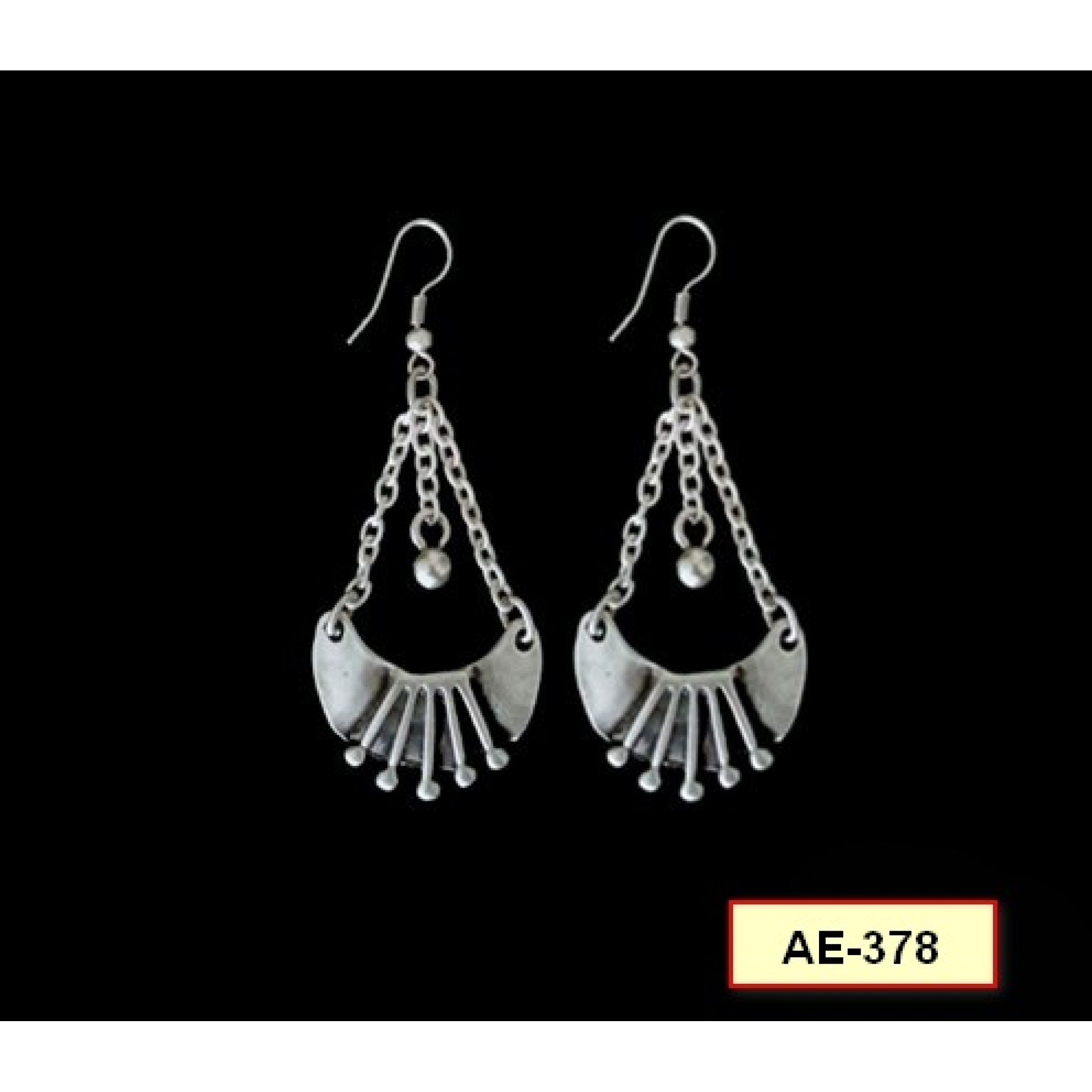 AE-378 - Silver Plated Zamac/Pewter Earrings