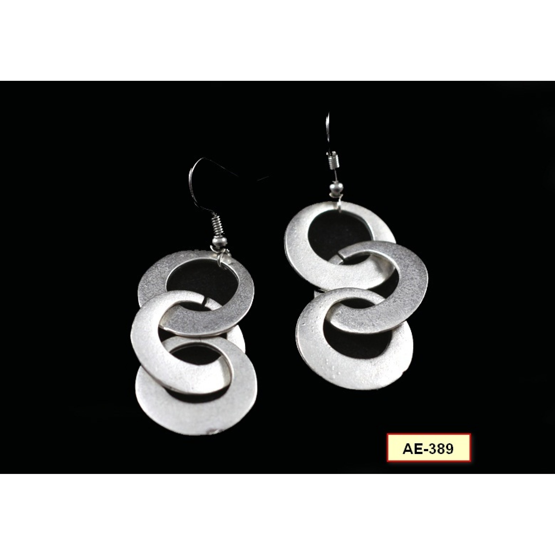 AE-389 - Silver Plated Zamac/Pewter Earrings