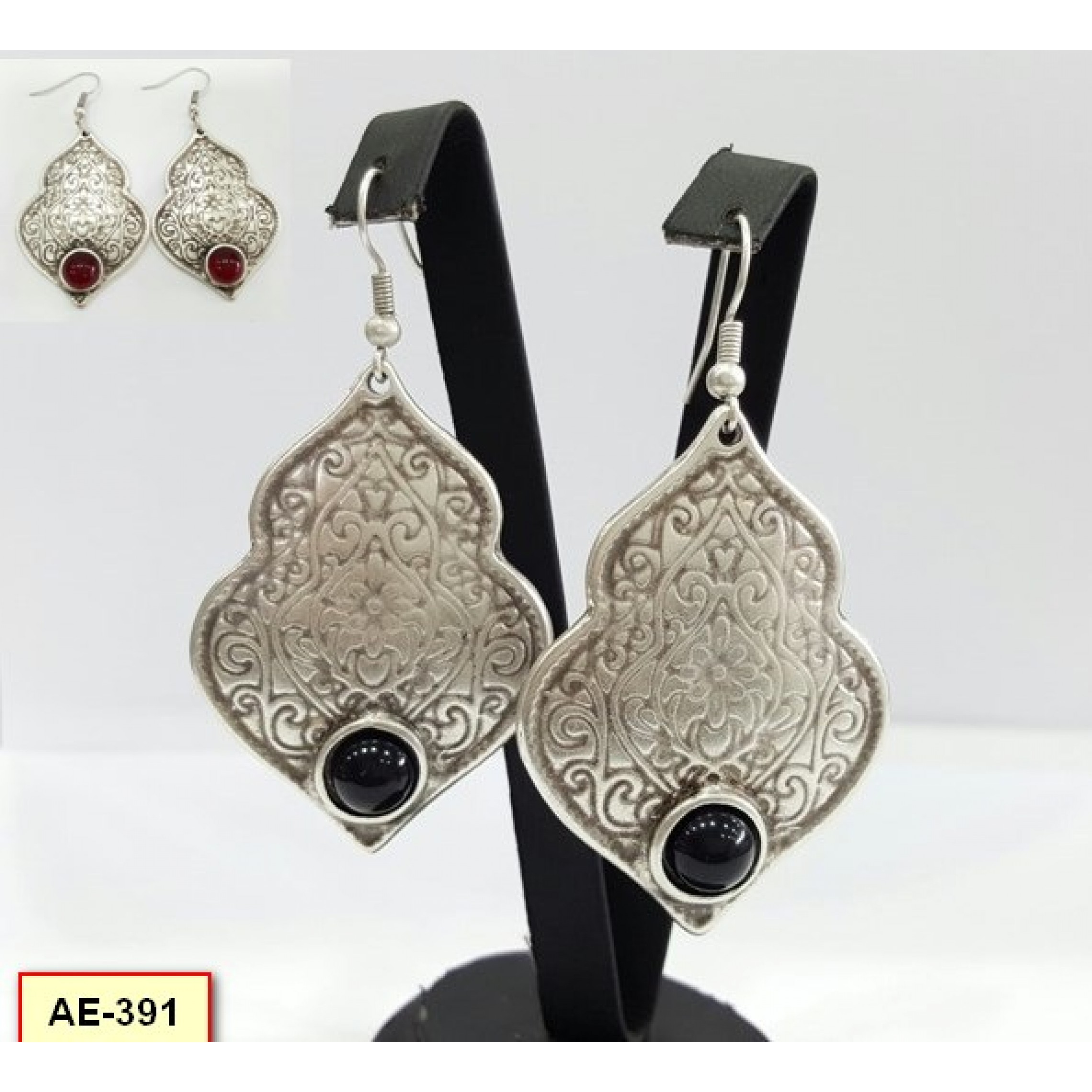 AE-391 - Silver Plated Zamac/Pewter Earrings
