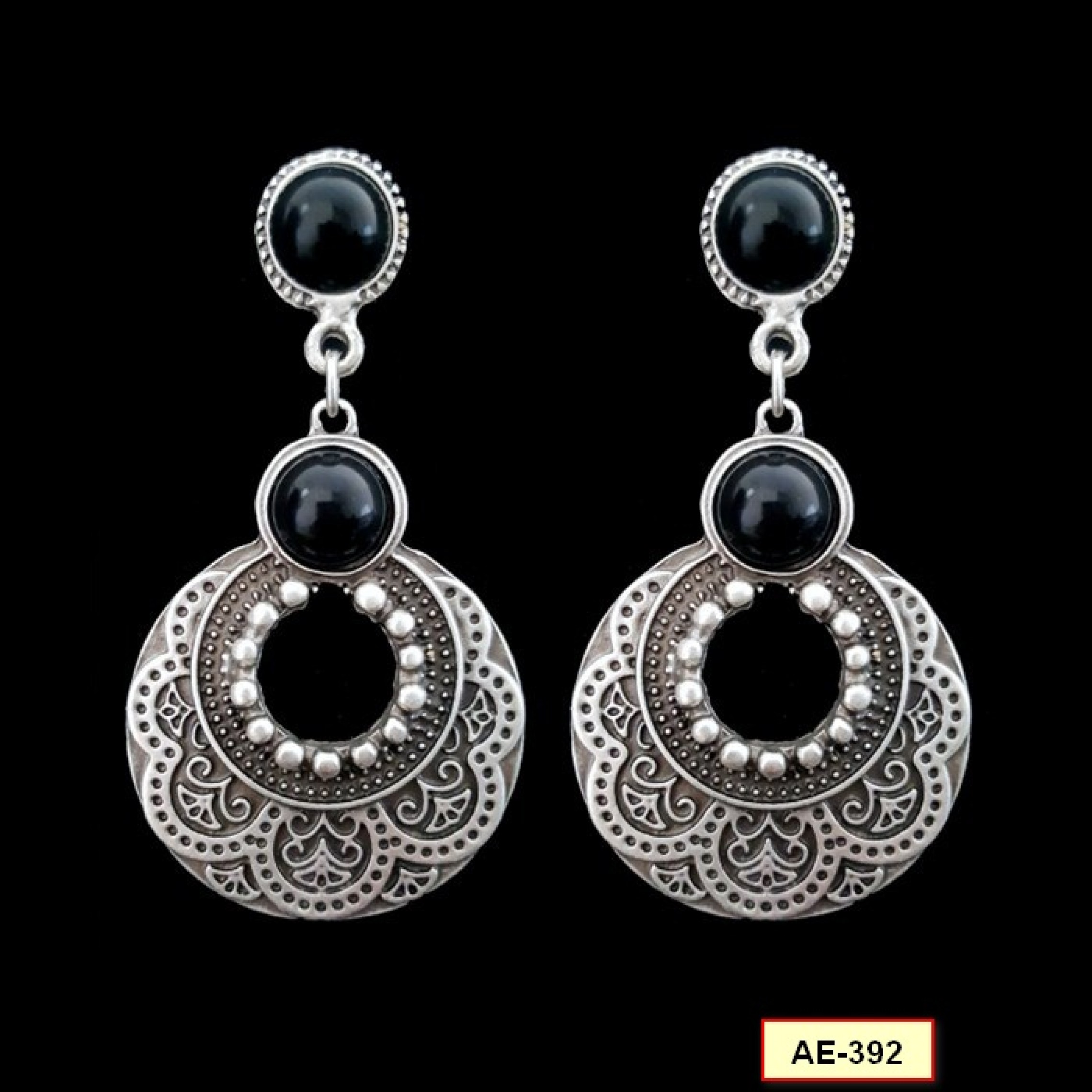 AE-392 - Silver Plated Zamac/Pewter Earrings