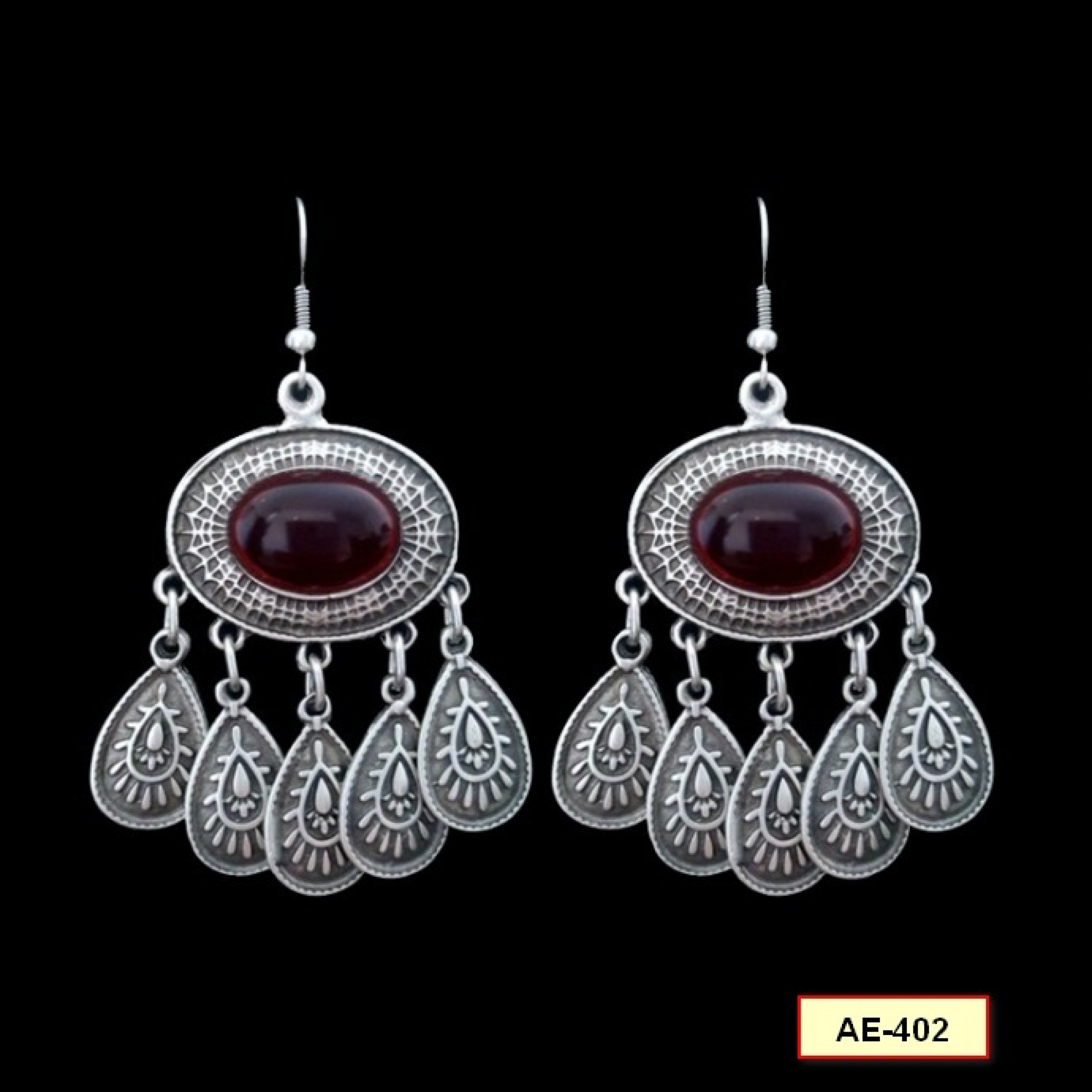 AE-402 - Silver Plated Zamac/Pewter Earrings