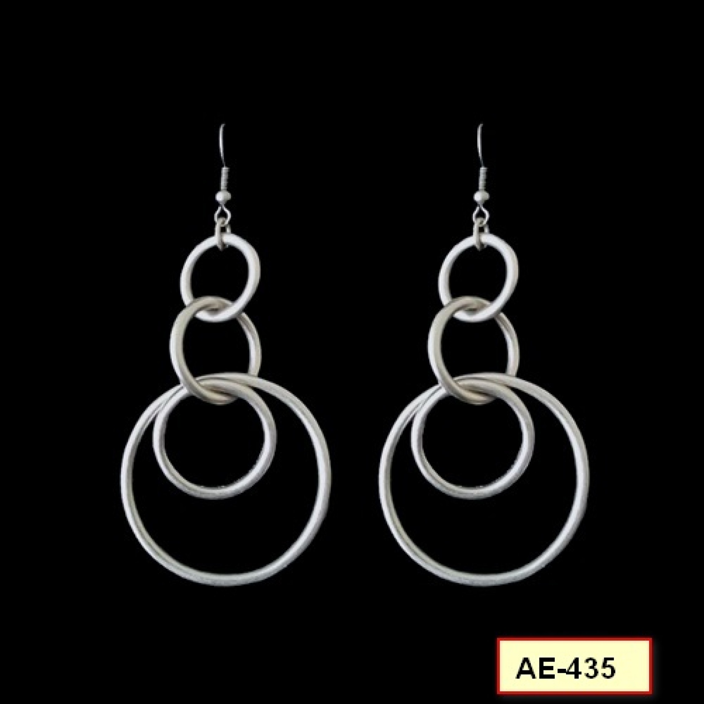AE-435 - Silver Plated Zamac/Pewter Earrings