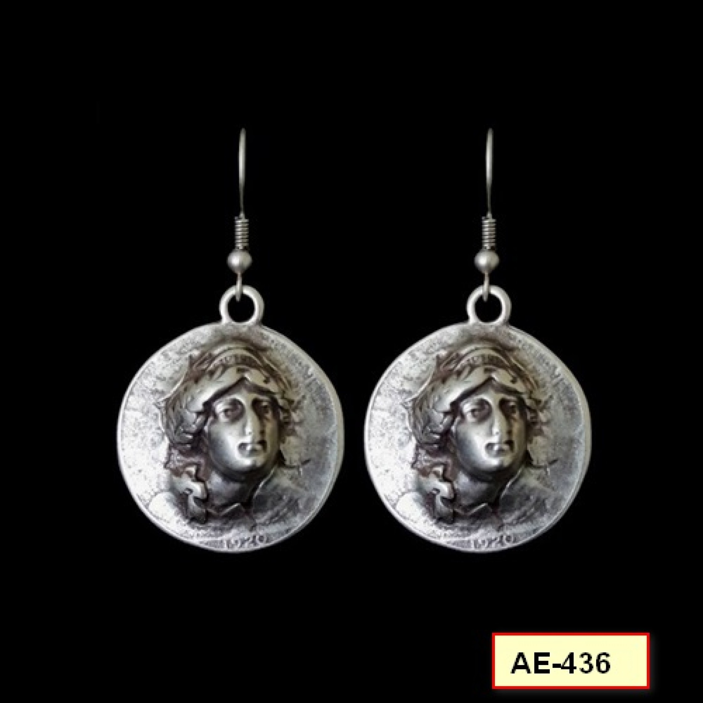 AE-436 - Silver Plated Zamac/Pewter Earrings