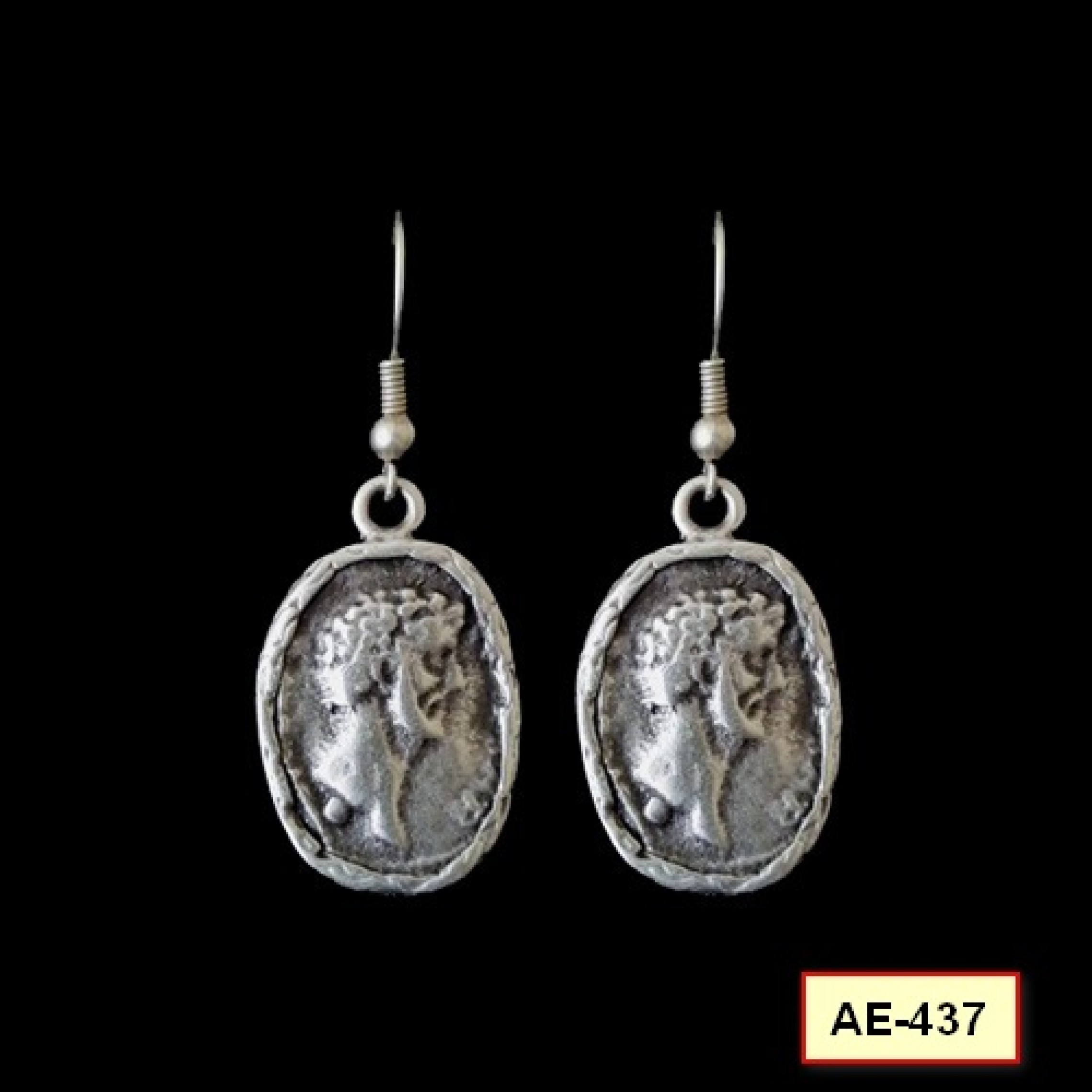 AE-437 - Silver Plated Zamac/Pewter Earrings