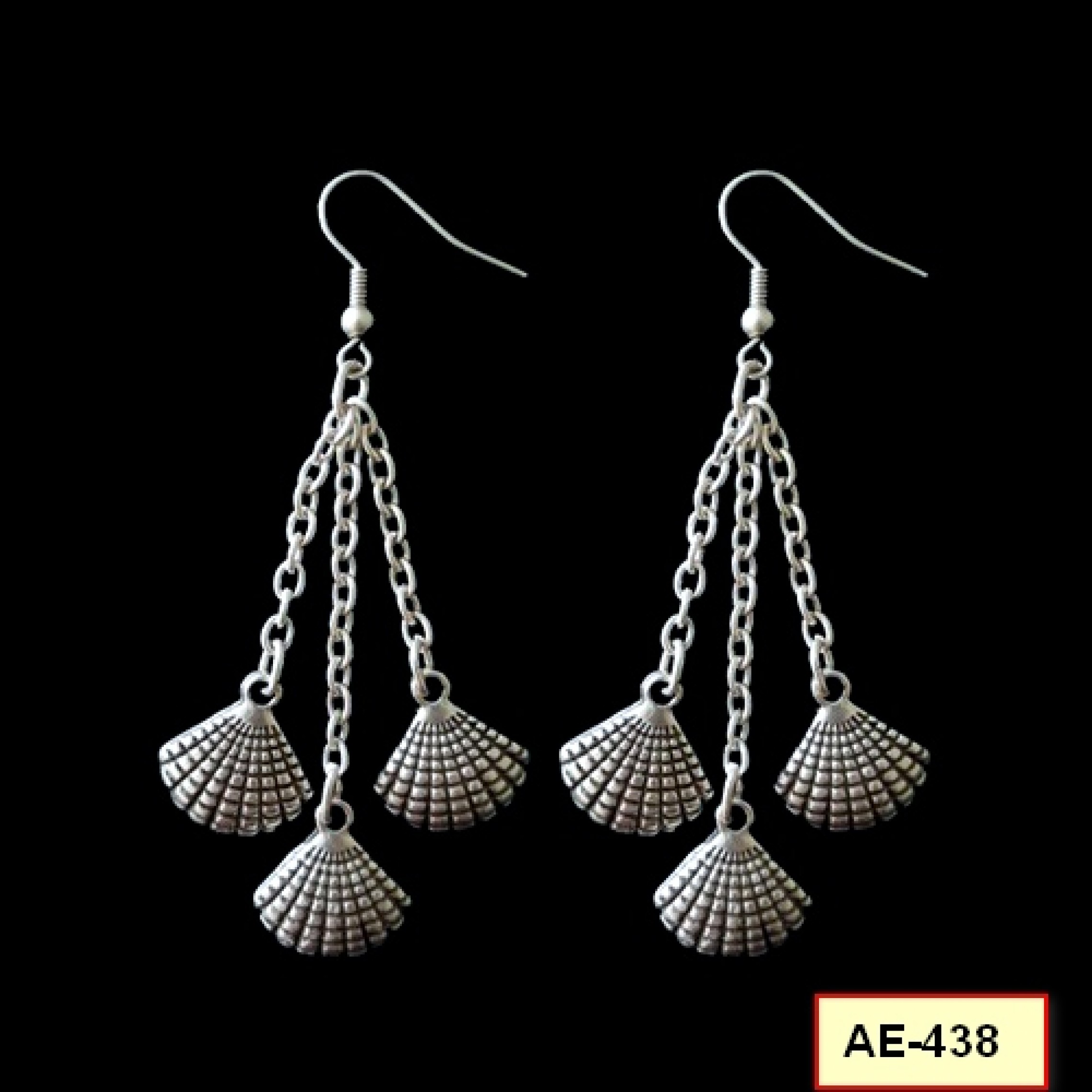 AE-438 - Silver Plated Zamac/Pewter Earrings