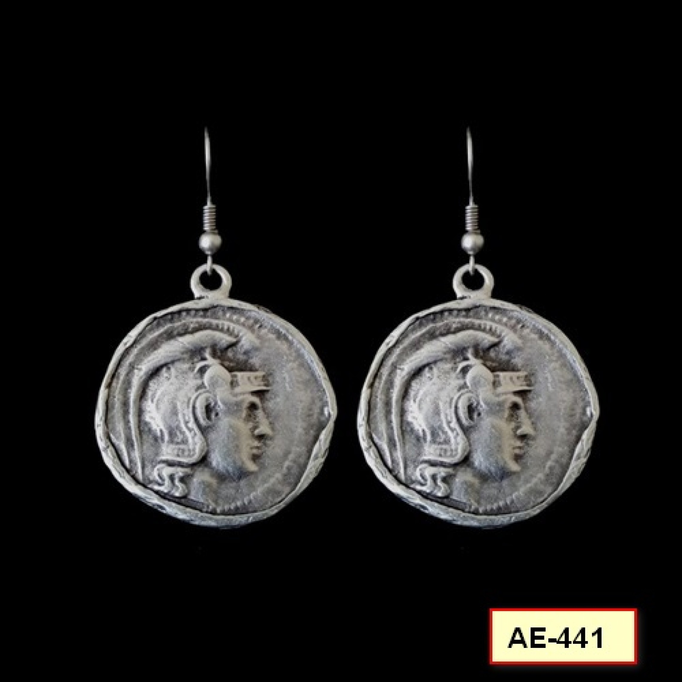 AE-441 - Silver Plated Zamac/Pewter Earrings