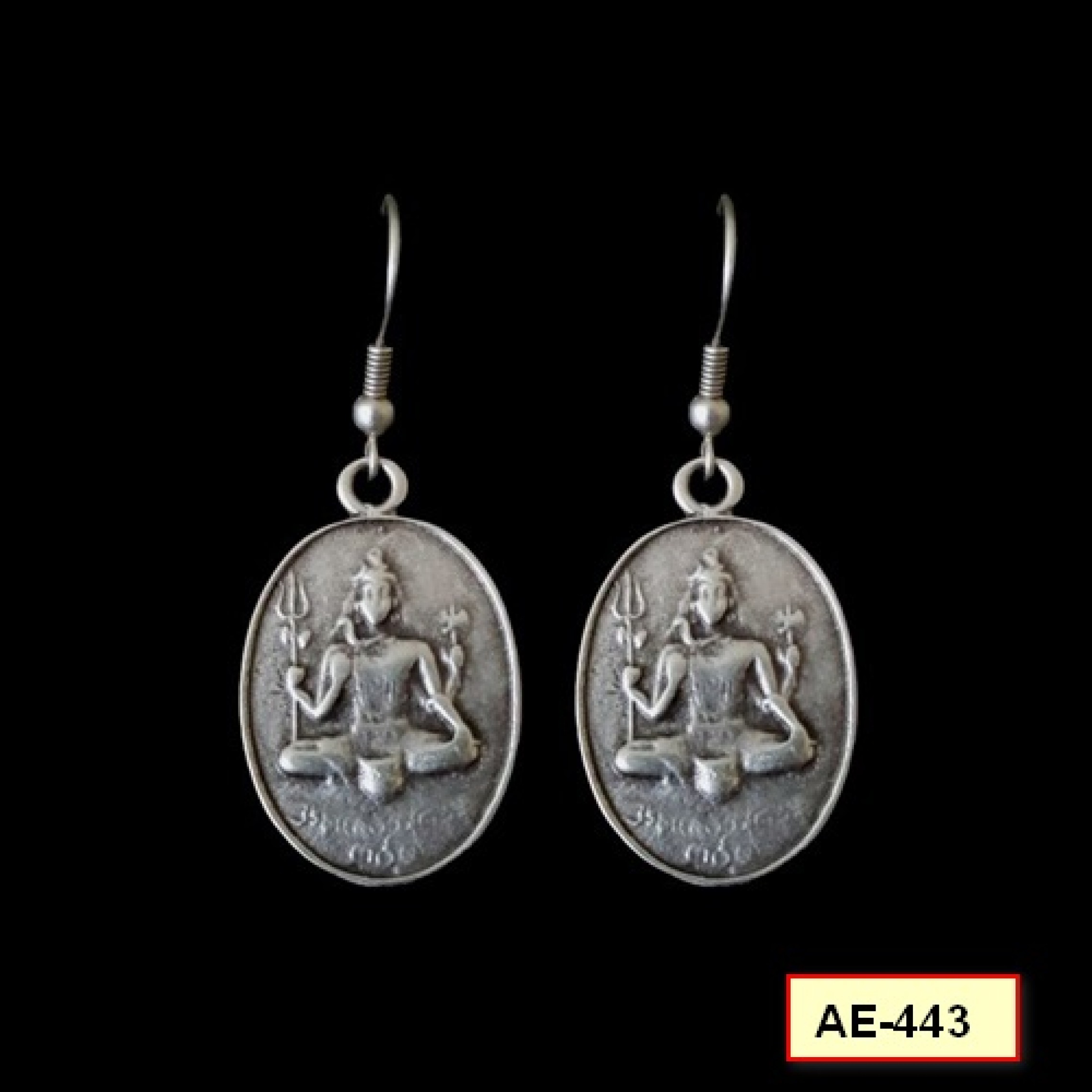 AE-443 - Silver Plated Zamac/Pewter Earrings