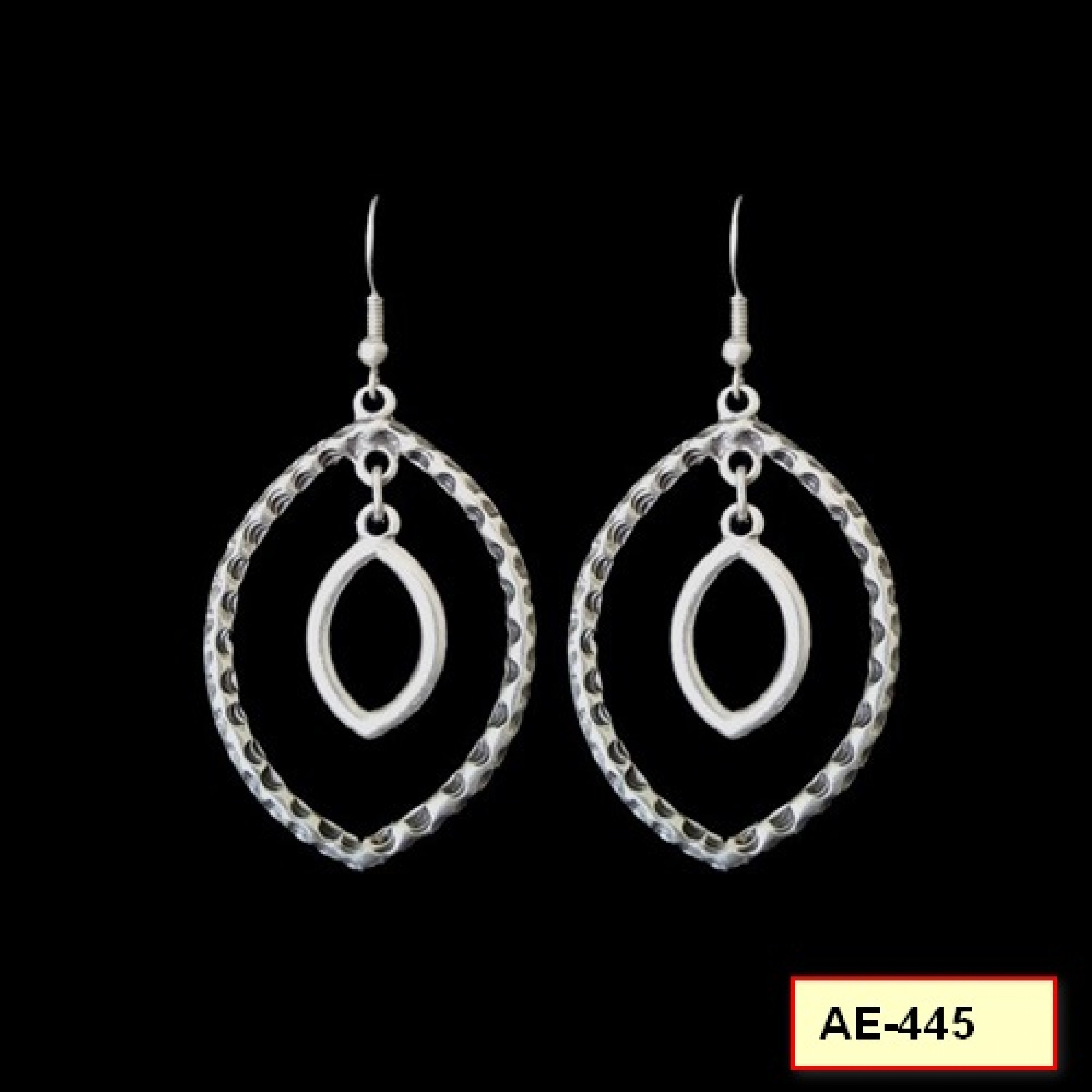 AE-445 - Silver Plated Zamac/Pewter Earrings