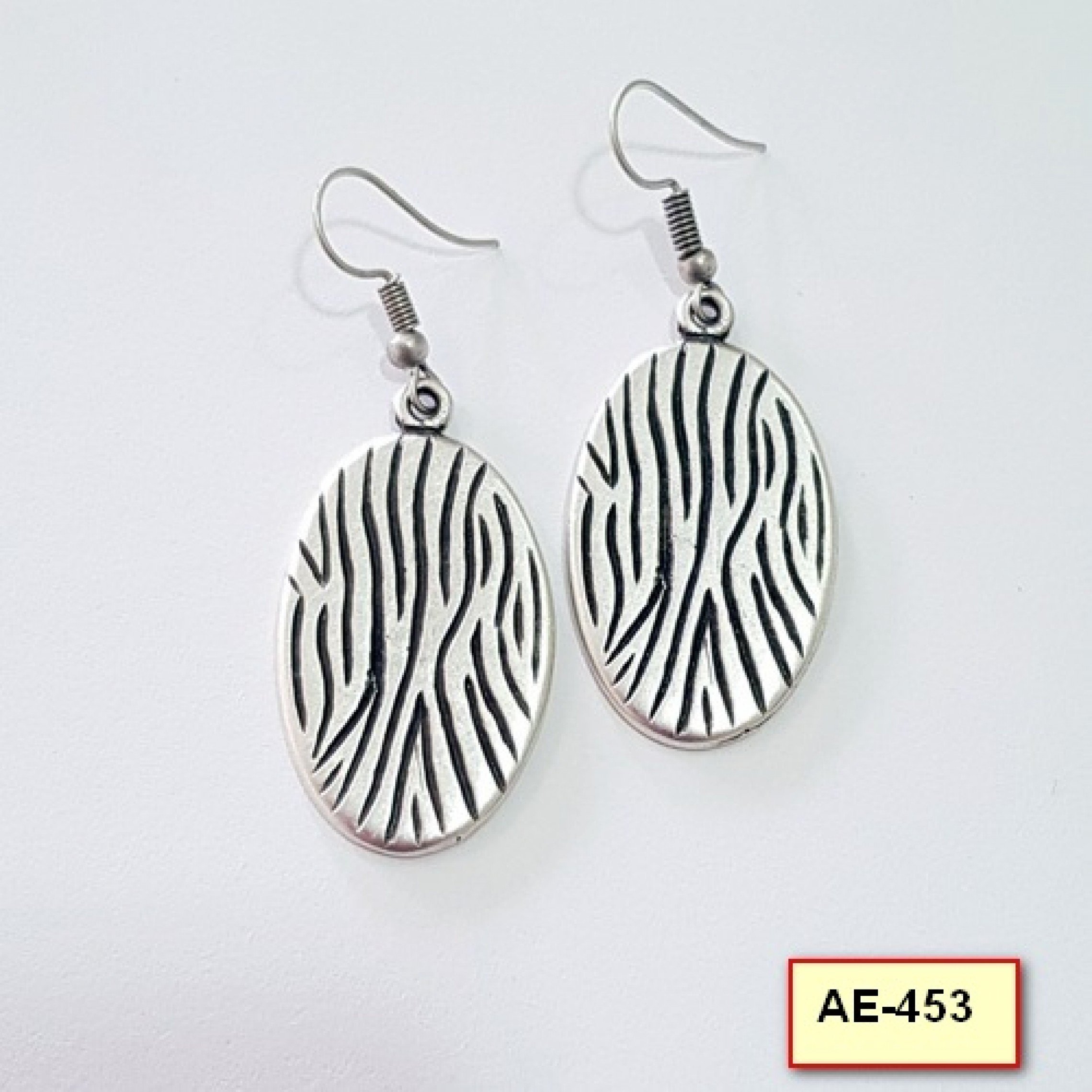 AE-453 - Silver Plated Zamac/Pewter Earrings
