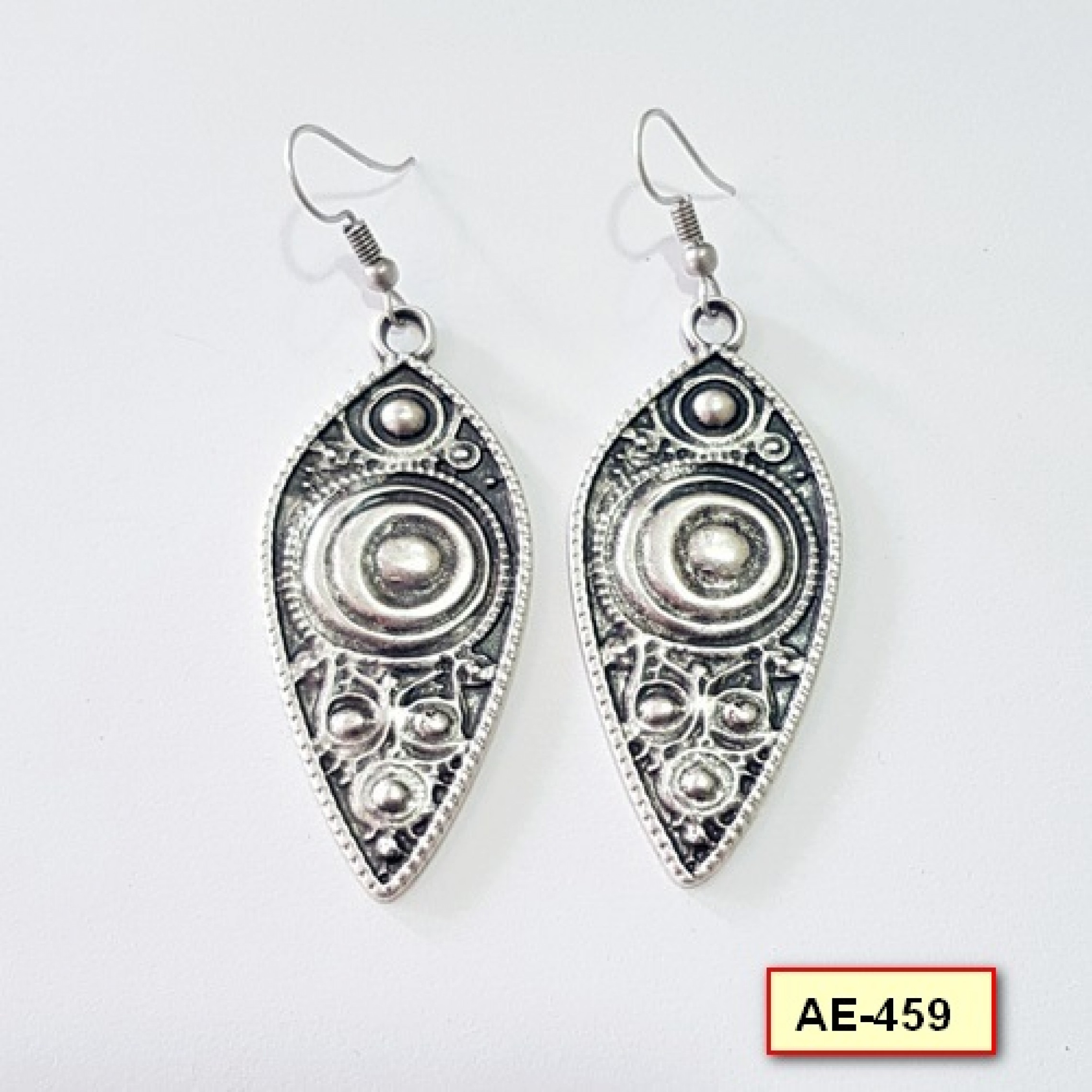 AE-459 - Silver Plated Zamac/Pewter Earrings