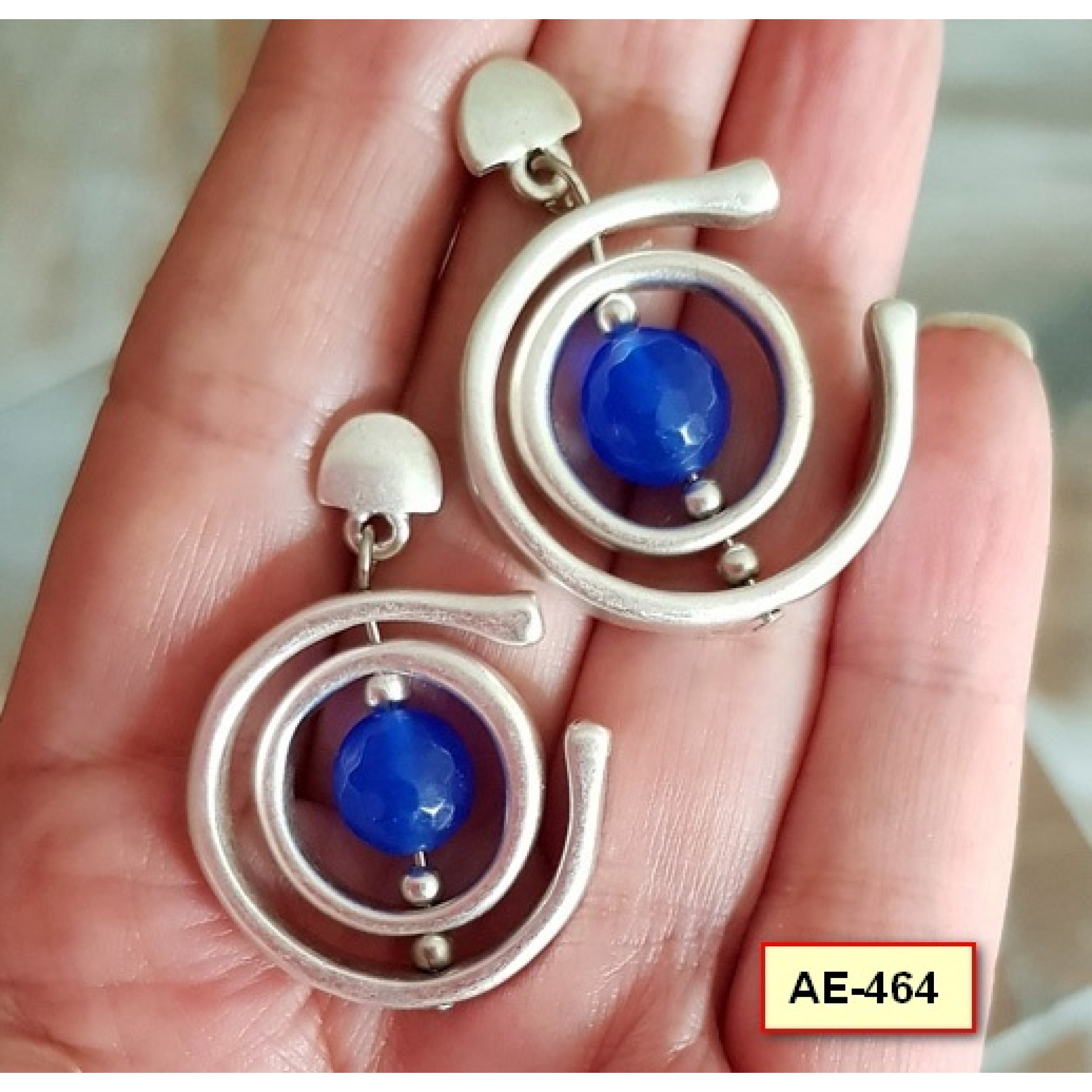AE-464 - Silver Plated Zamac/Pewter Earrings