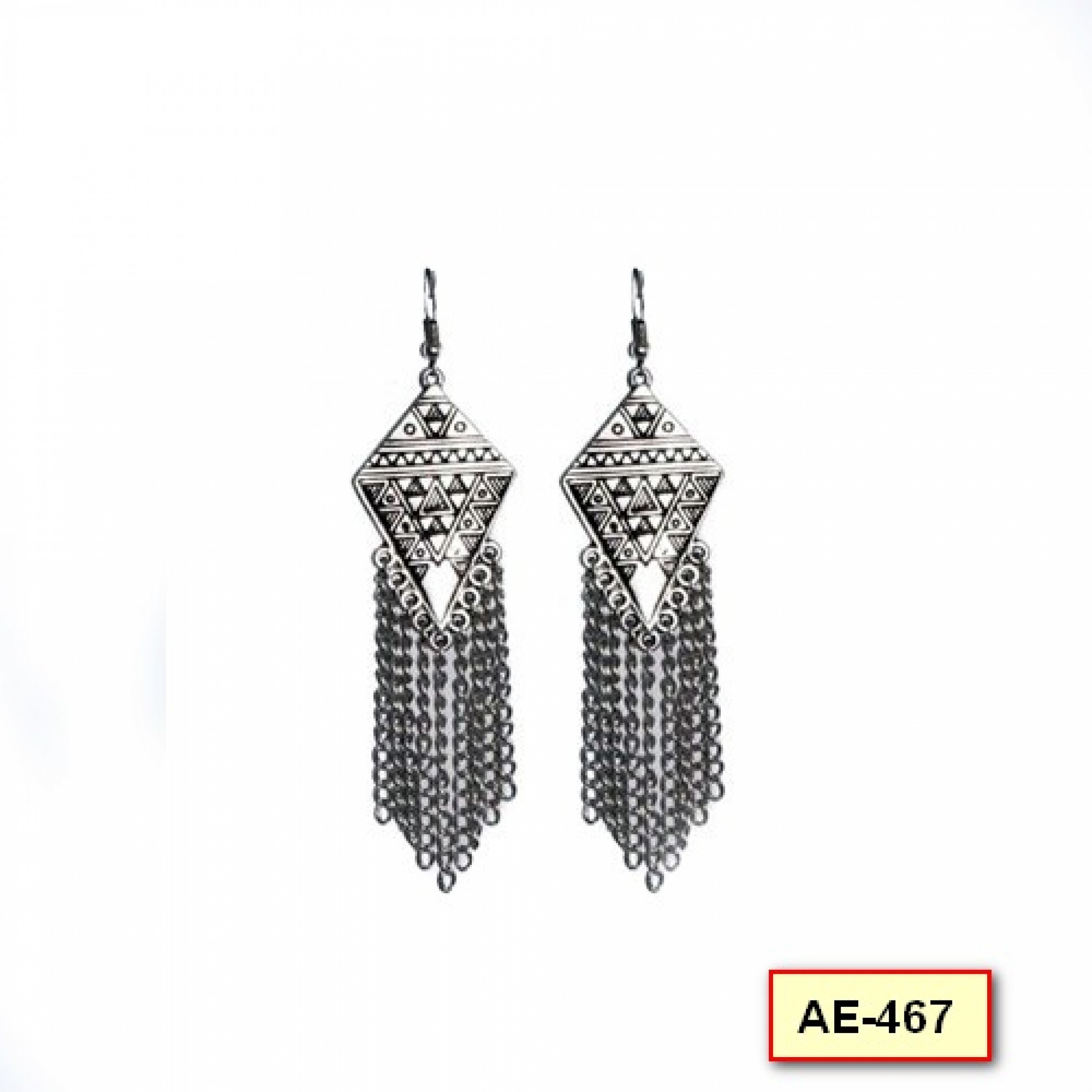 AE-467 - Silver Plated Zamac/Pewter Earrings